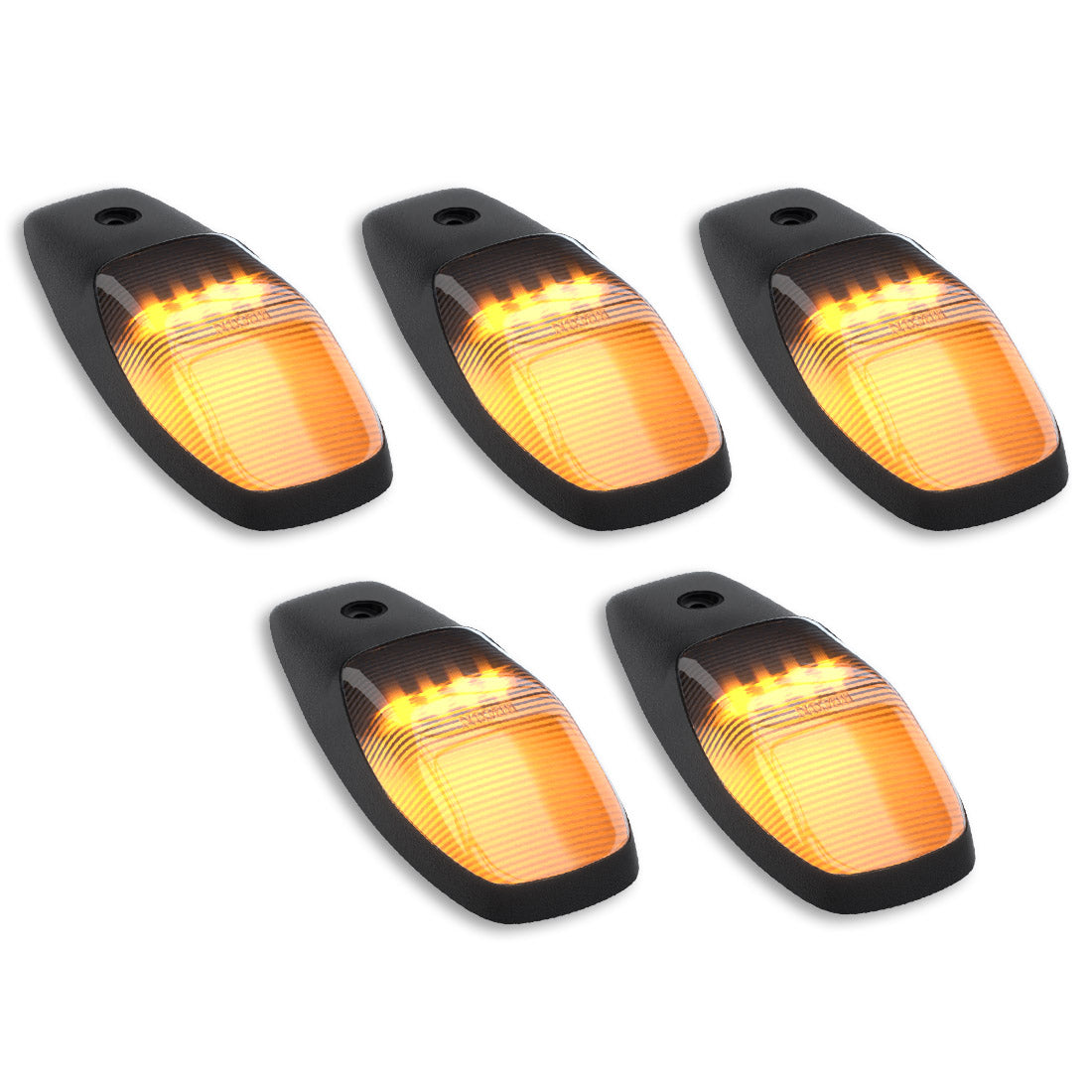 Dodge RAM HD 2500/3500 19-25 5-Piece Cab Roof LED Light Kit with Strobe - White & Amber Multiple Lens Options for Off-Road, Emergency & Work Truck Lighting