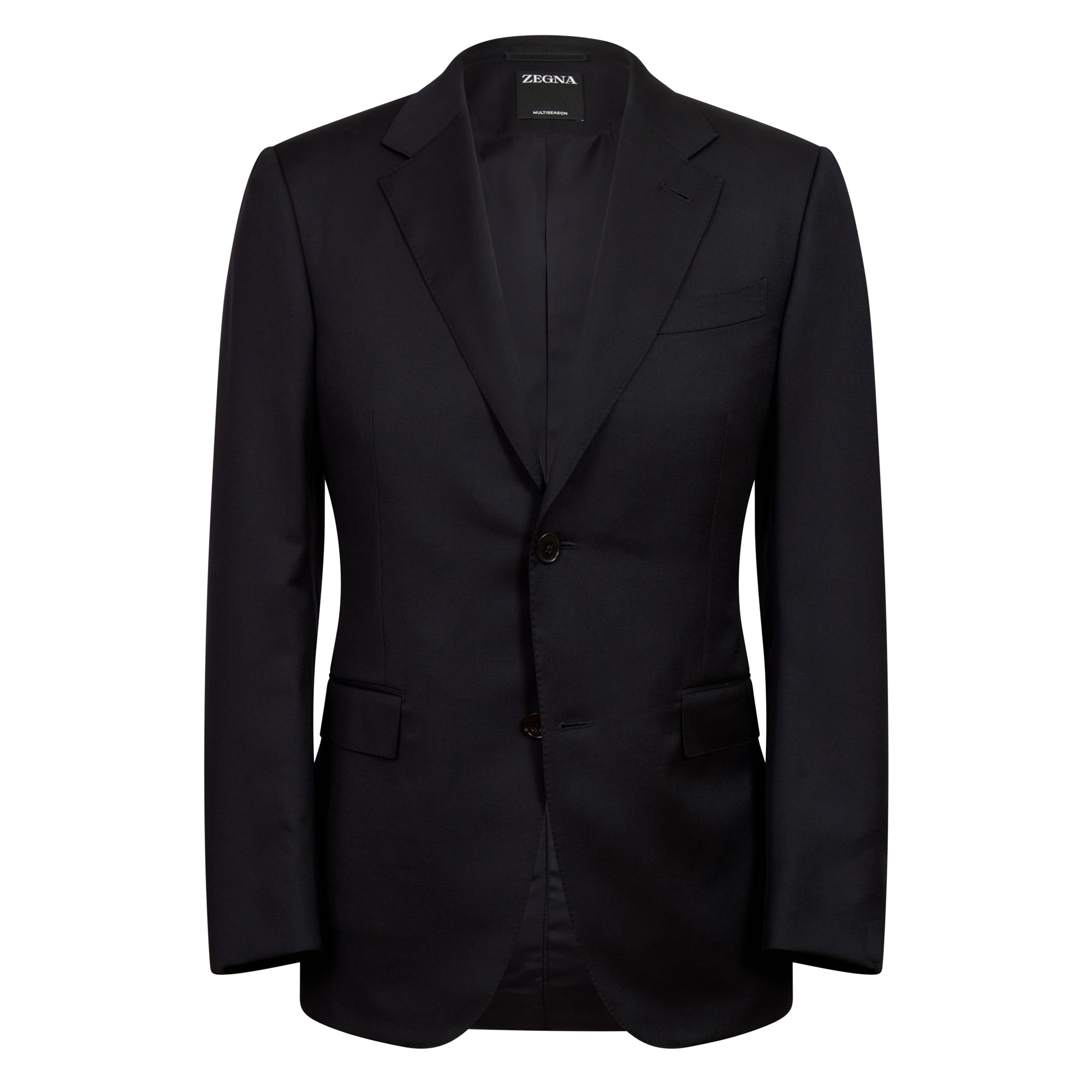 Ermenegildo Zegna Multi-Season Sartorial Wool Suit for Men - Classic Black Business Attire - Perfect for Office, Weddings & Formal Events