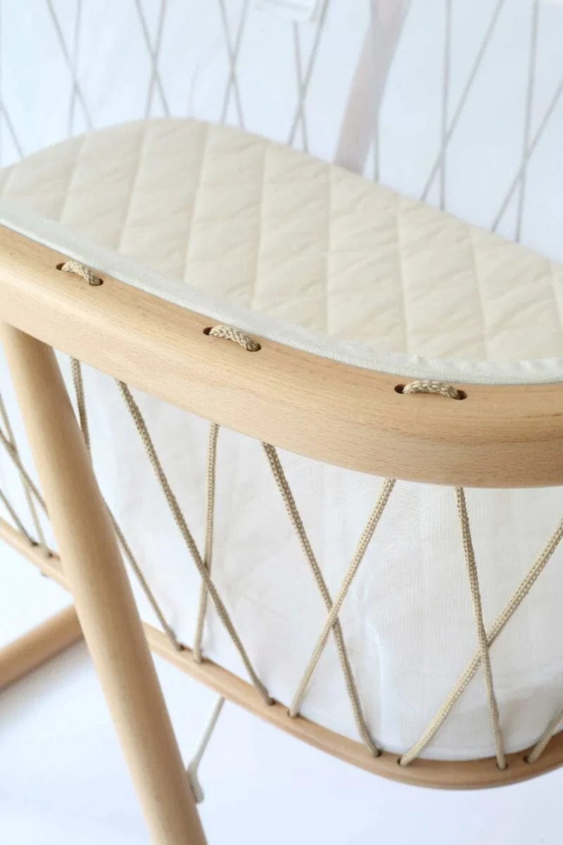 Charlie Crane Kumi Mesh Bassinet with Organic Mattress - Breathable Baby Crib for Newborns & Infants - Perfect for Nursery, Bedroom & Travel Use