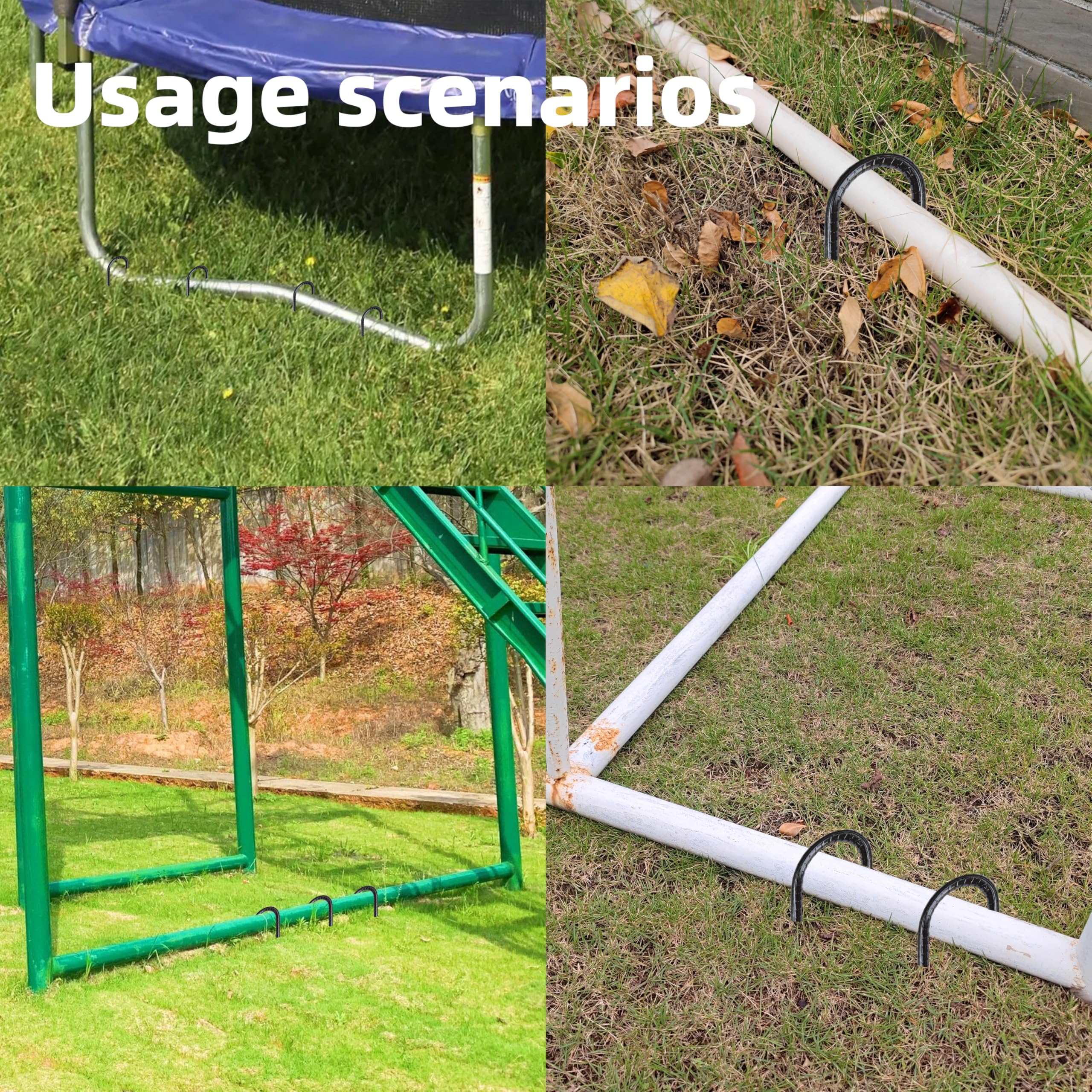 18-Piece 12-Inch Galvanized Steel J-Shaped Garden Ground Stakes - Heavy Duty Rebar Anchors for Tents, Fences, Trampolines & Outdoor Structures | Perfect for Camping, Yard Work & DIY Projects
