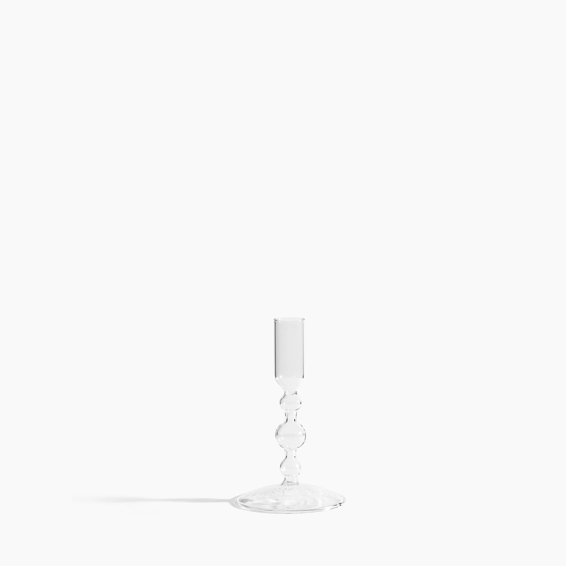 Elegant Short Glass Candlestick Holder - Vintage Home Decor for Dining Table, Wedding Centerpiece & Romantic Ambiance