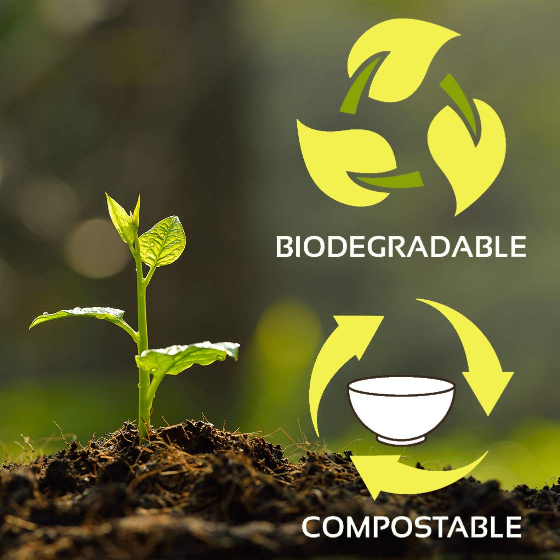 Eco-Friendly 100% Compostable Plant Fiber Bowls - 16oz (500 Pack) | Biodegradable Disposable Bowls for Parties, Picnics & Eco-Conscious Dining