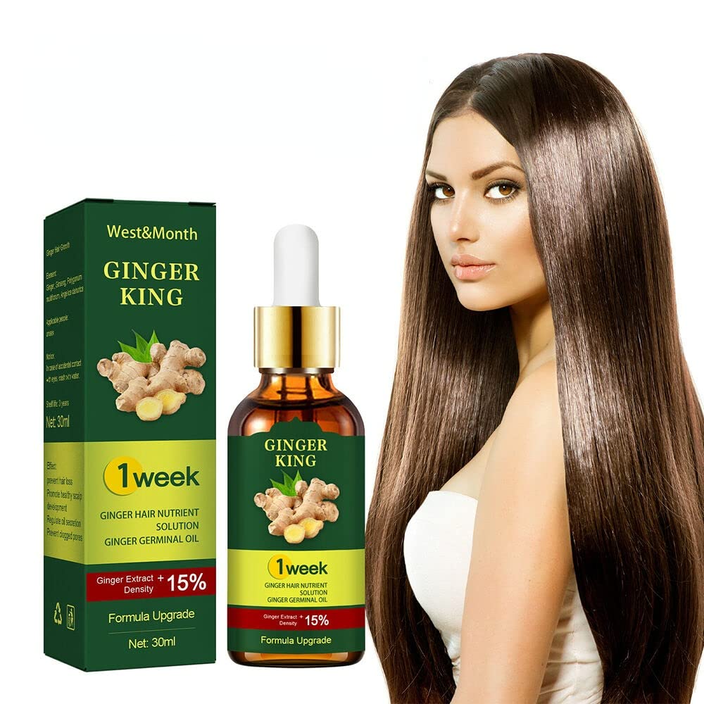 30ml Shouga Essence Hair Growth Oil - Natural Ginger Extract for Thicker & Longer Hair - Promotes Scalp Health & Reduces Hair Loss - Perfect for Daily Hair Care & Styling Routine
