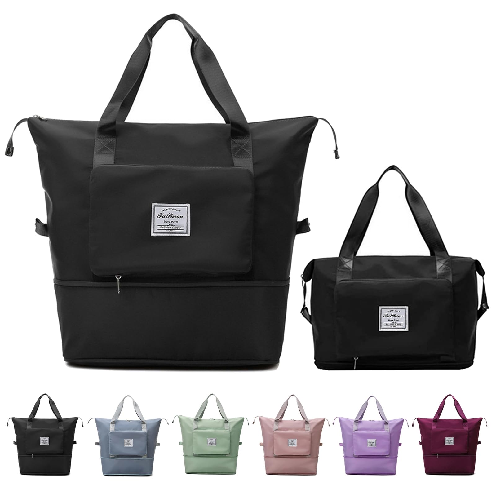 Large Capacity Foldable Expandable Travel Duffel Bag - Waterproof Collapsible Overnight Bag for Women & Men | Perfect for Weekend Getaways, Gym, Camping & Air Travel