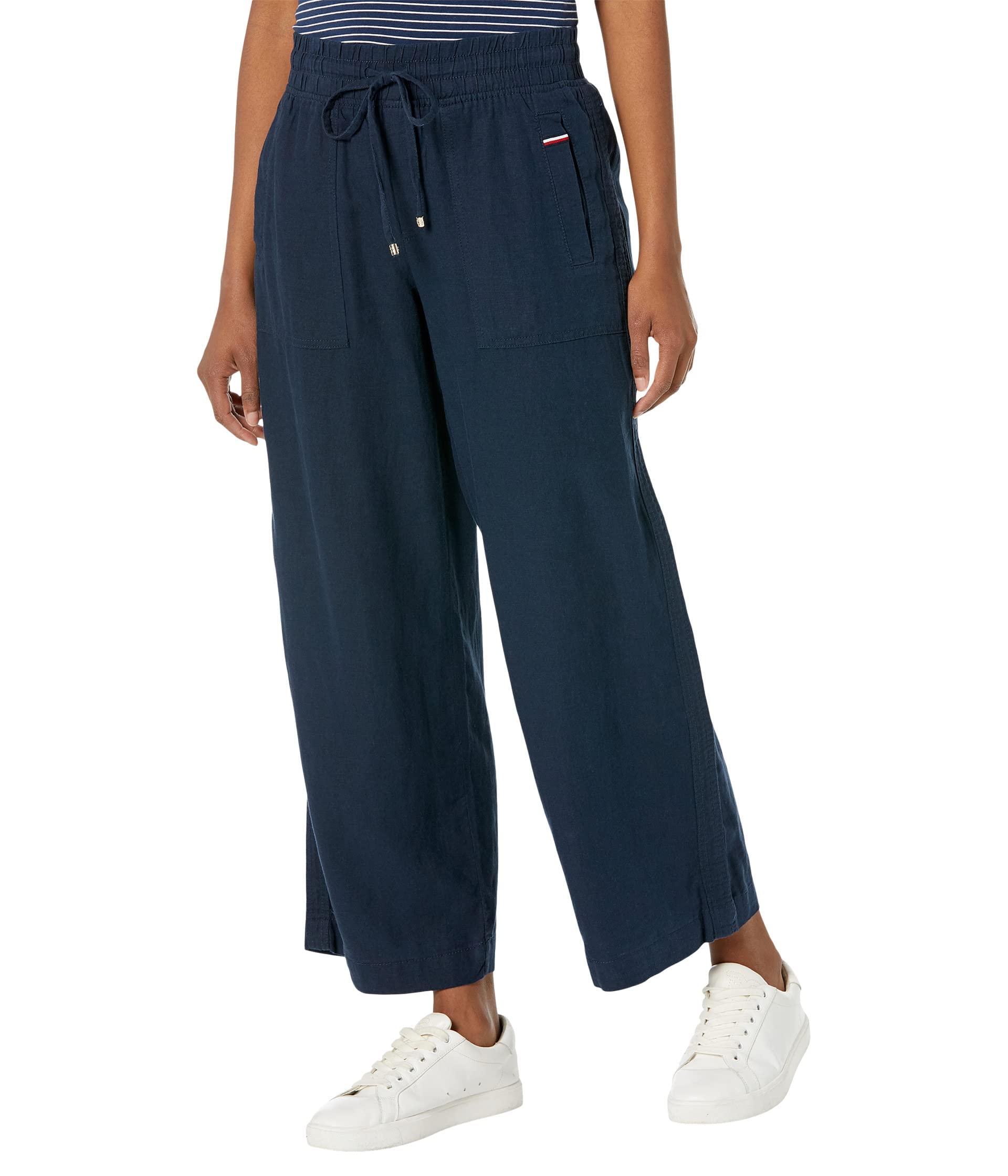 Tommy Hilfiger Men's Linen Pants - Lightweight Breathable Summer Casual Trousers for Travel & Beach Vacations