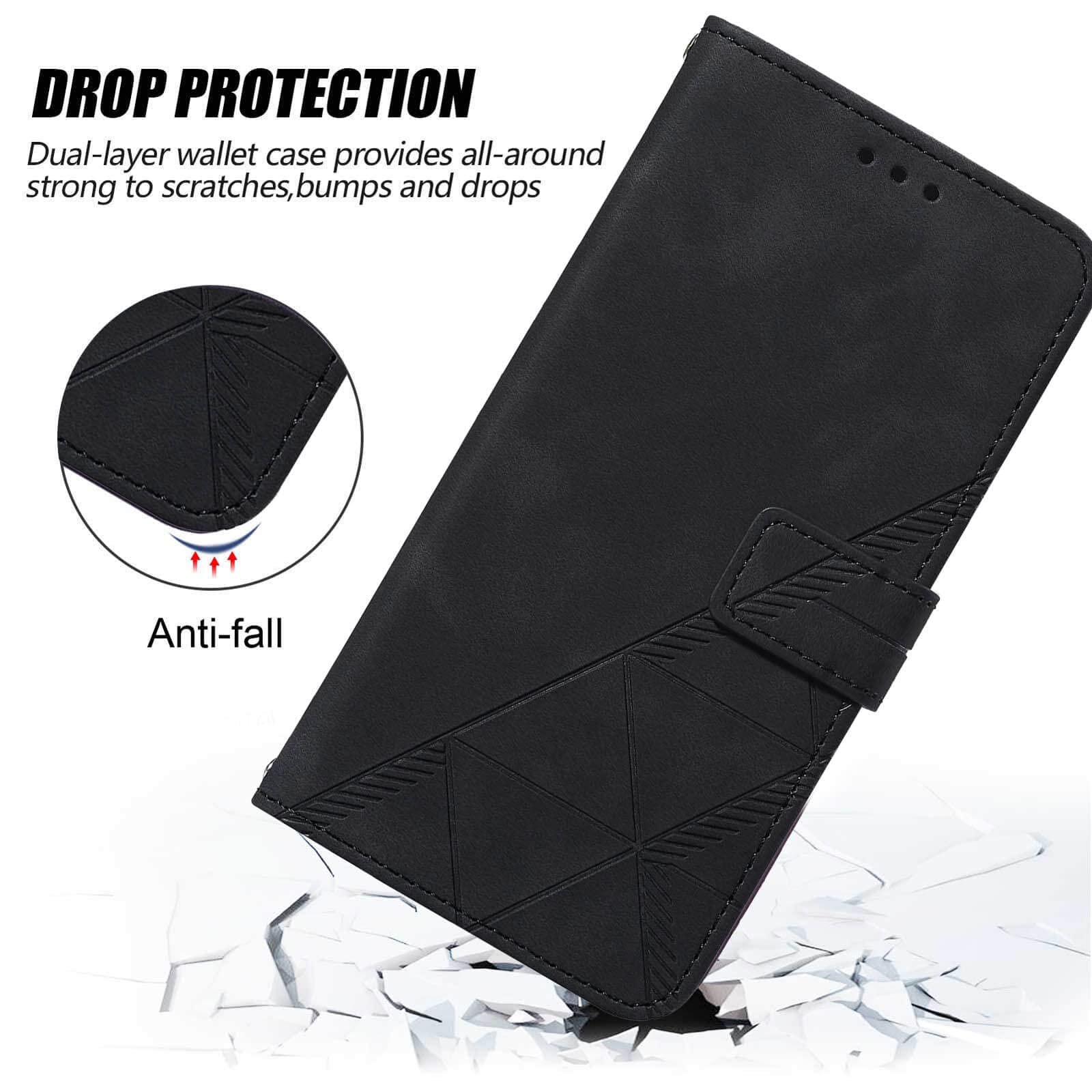 iPhone 13/14 Wallet Case with Card Slots & Wrist Strap - PU Leather Folio Cover for Work & Travel