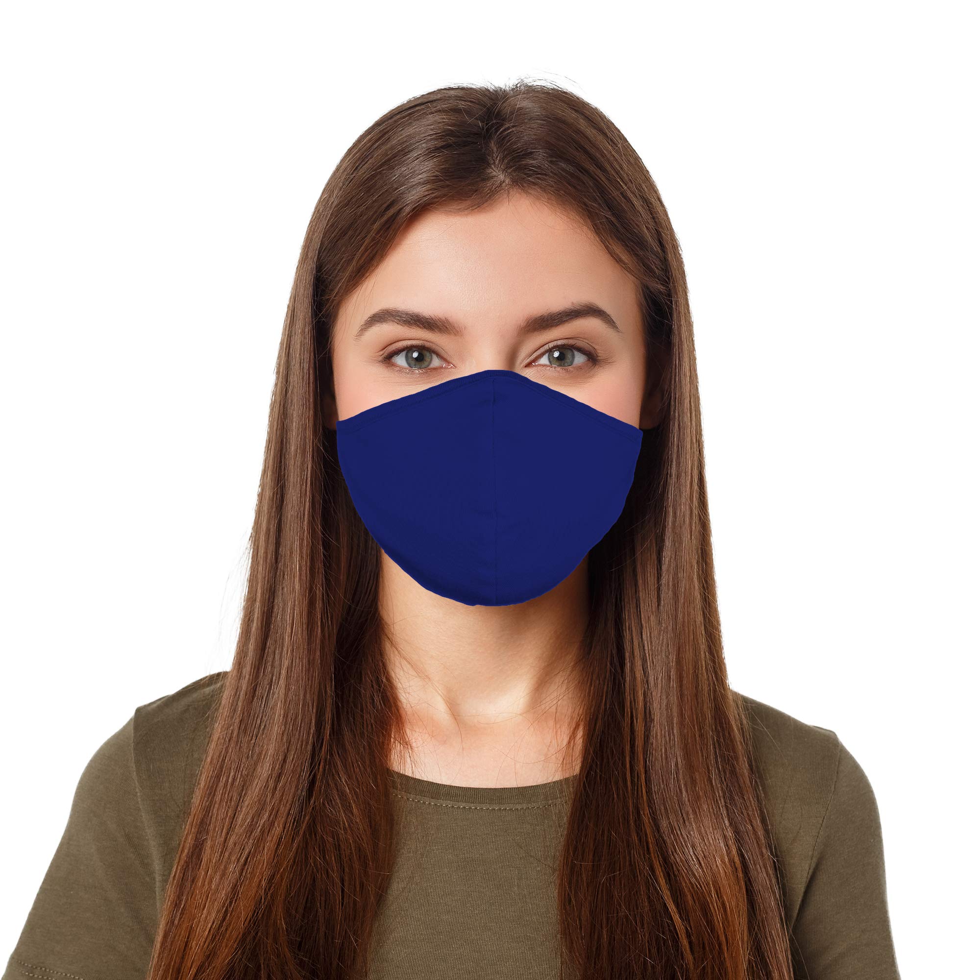 DALIX Reusable Washable Cloth Face Mask 20-Pack - Royal Blue S-M Size | Made in USA | Perfect for Daily Wear, Travel & Outdoor Activities