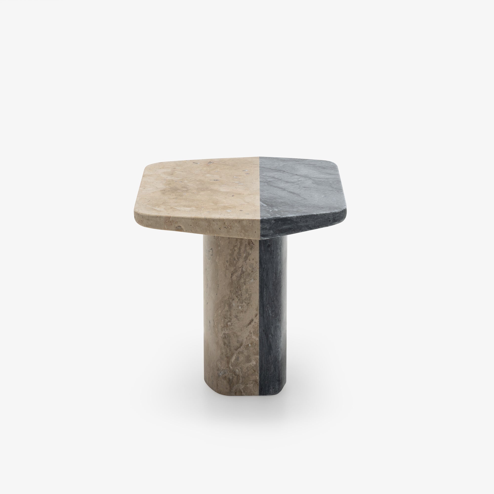 Modern Biscotto Pedestal Table - Low Height Dining Table, Kitchen Island, or Entryway Accent - Perfect for Small Spaces & Stylish Home Decor