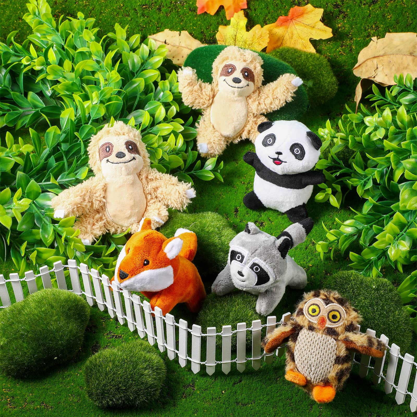 7-Piece Dog Hide and Seek Chew Toys with Squeakers - Plush Woodland Friends Puppy Toys for Small & Medium Dogs - Perfect for Interactive Play, Training, and Teething Relief