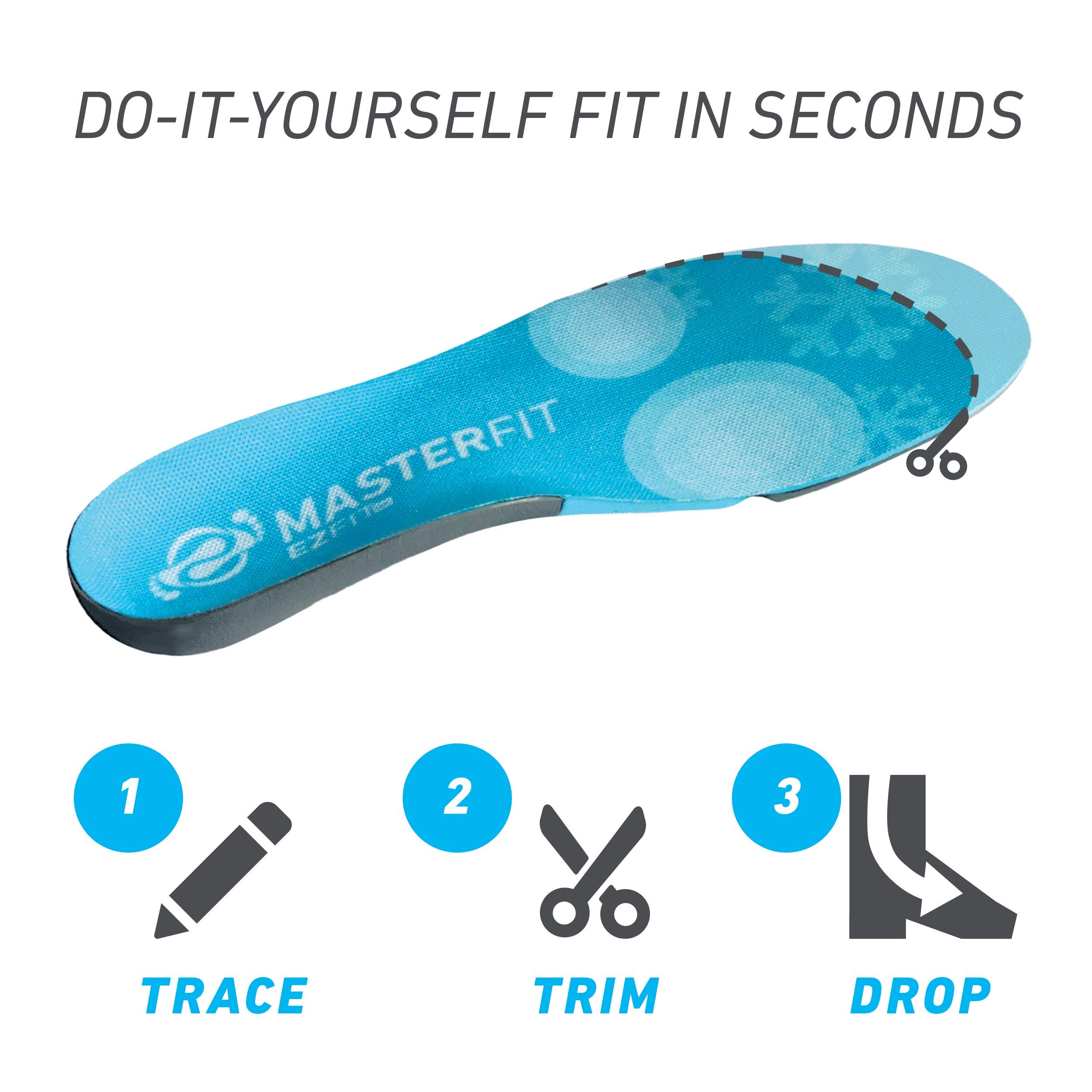 EZFit QF Ski & Snowboard Boot Insoles for Men & Women - Arch Support Insoles for Pain Relief, Heel Support & Reduced Fatigue (Regular/Large) - Perfect for Skiing, Snowboarding & Winter Sports Comfort