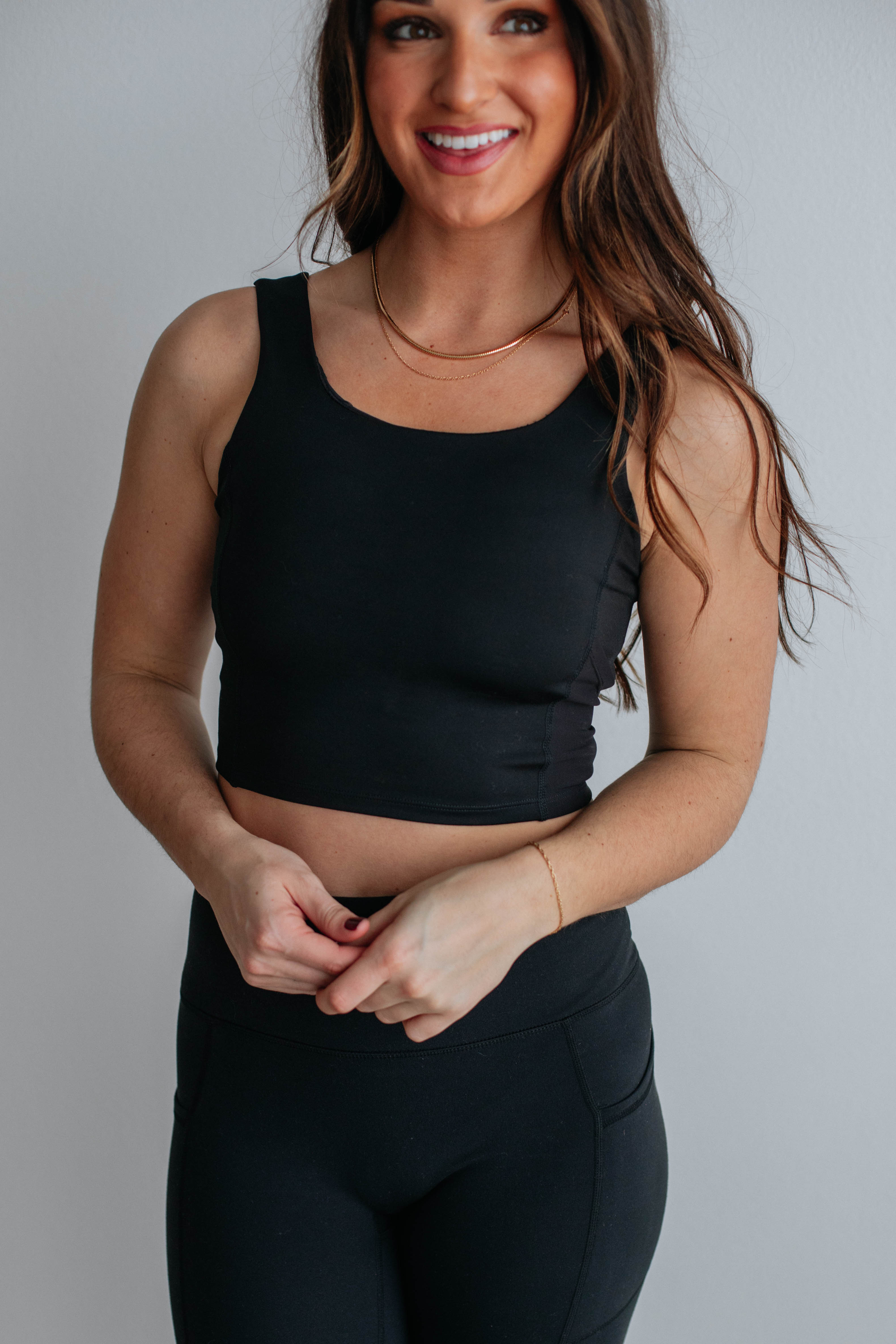 Alicia Active Tank Top for Women - Black Workout Shirt for Yoga, Running & Gym