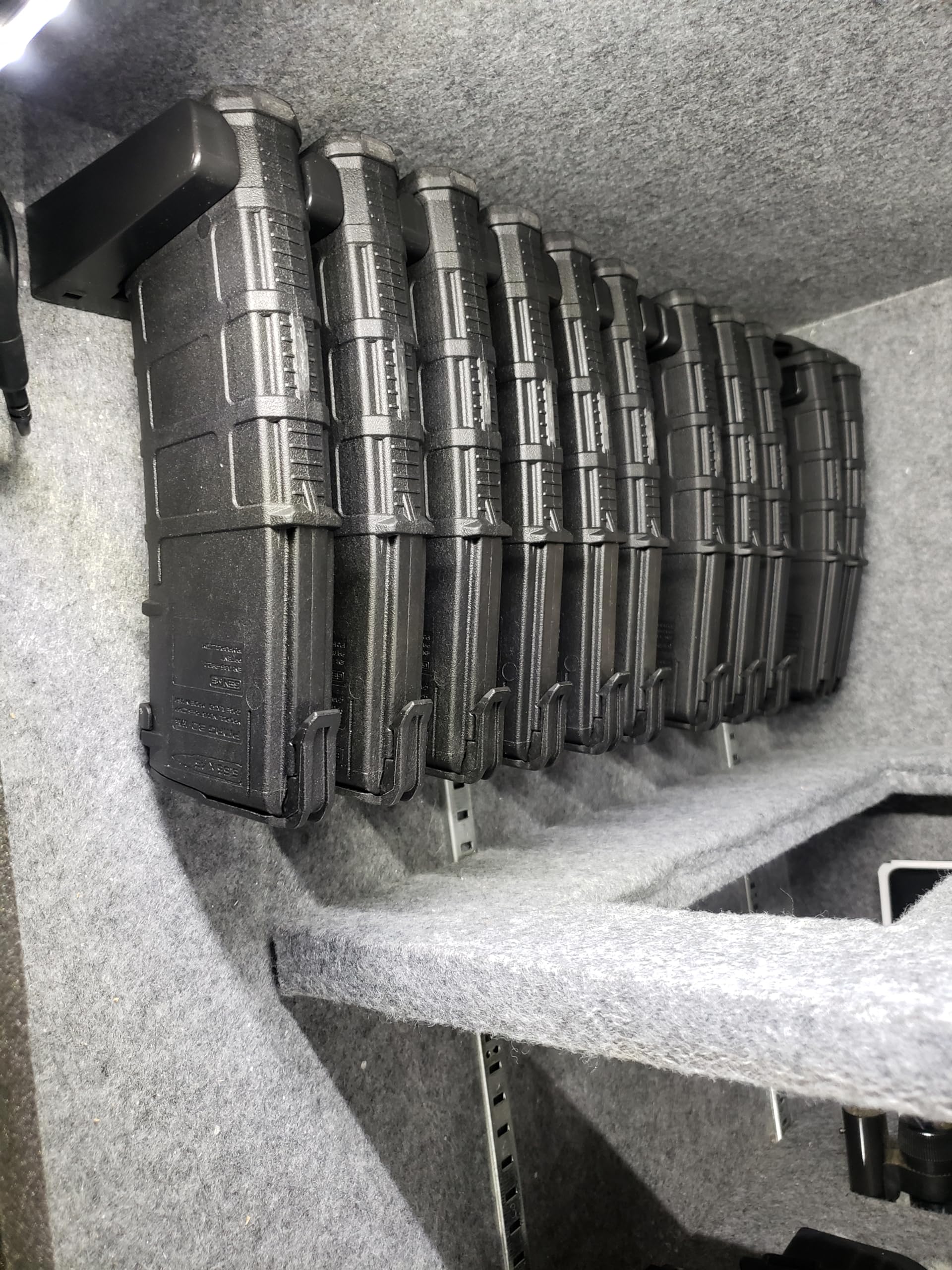 PMAG Rack Wall Mount - AR-15 Magazine Holder & Storage Organizer for Gun Safe, Locker, Cabinet - Durable Wall Mount Display for Home & Office Use - Perfect for Firearm Enthusiasts & Tactical Gear Organization