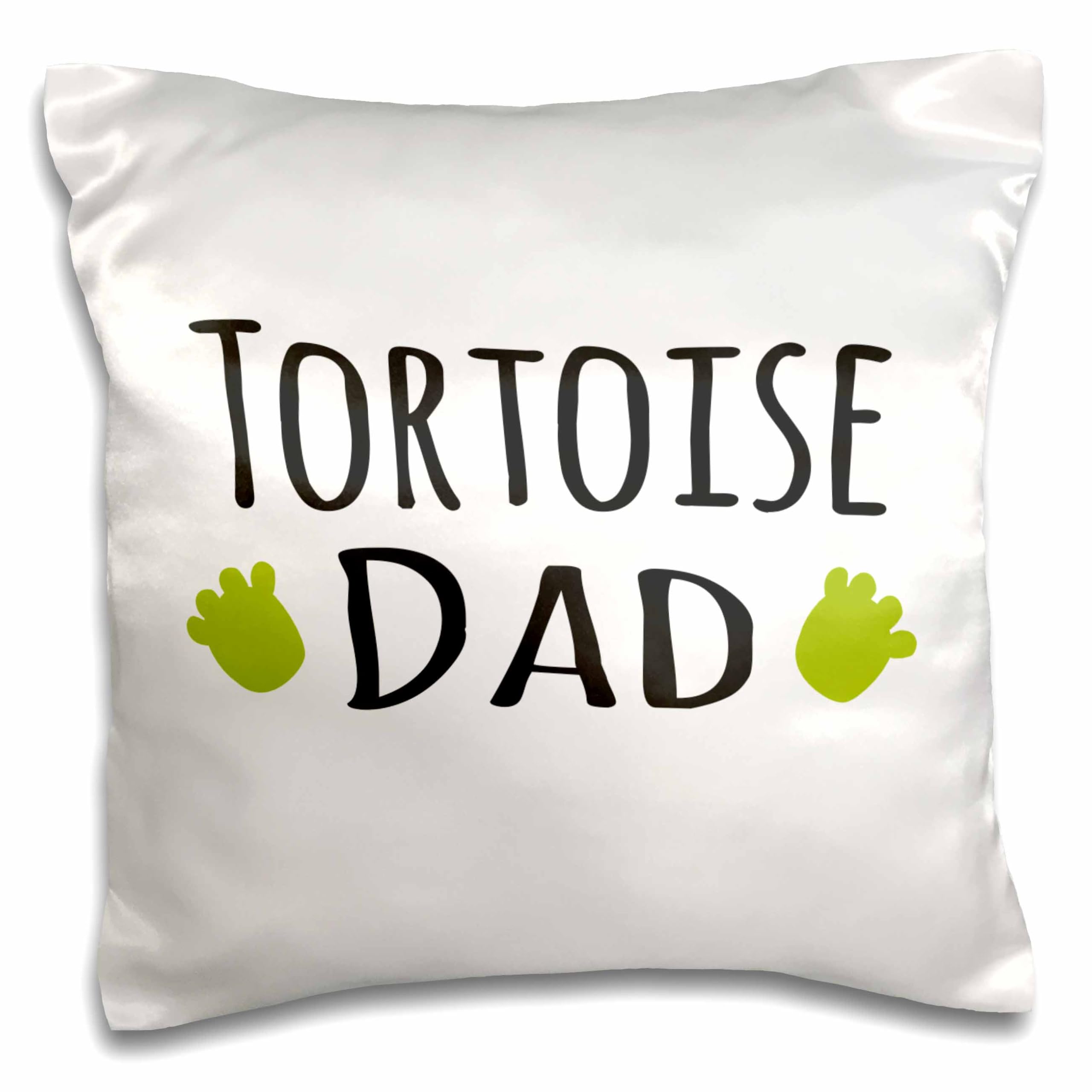 3dRose Tortoise Dad Pillow Case - 16x16 Inch Cushion Cover for Reptile Lovers & Turtle Enthusiasts - Testudines Shell Design with Footprints - Perfect for Pet Owners' Home Decor & Animal-Themed Bedroom Accessories