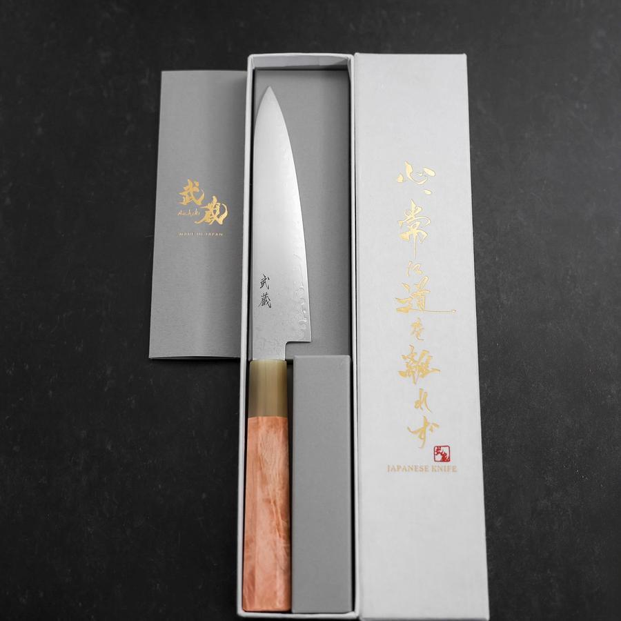 VG-10 Damascus Steel Petty Knife 150mm - Buffalo Light Pink Maple Handle - Perfect for Slicing Fruits, Vegetables & Small Cuts in Home Kitchen