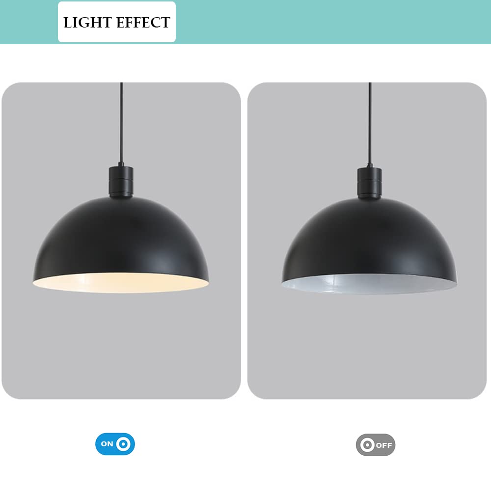 Aeyee Industrial Pendant Light Fixture - Adjustable Swing Arm Hanging Light with Dome Shade for Dining Room, Living Room, Kitchen & Bar - Black Modern Ceiling Lamp for Home Decor & Commercial Spaces