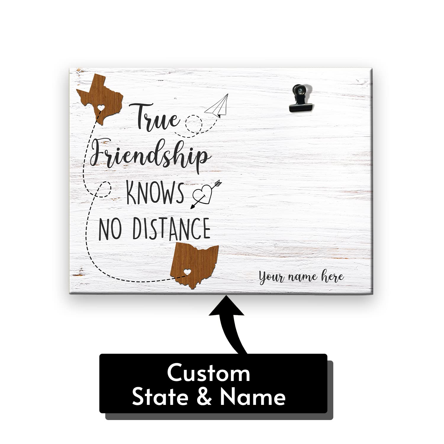 Personalized Photo Frame for Friends - Custom 4x6 Picture Frame with Clip for Birthday, Friendship Day Gifts - Engraved Name & Photo - Perfect for Home Decor, Office Desk, or Long-Distance Friendship Keepsakes