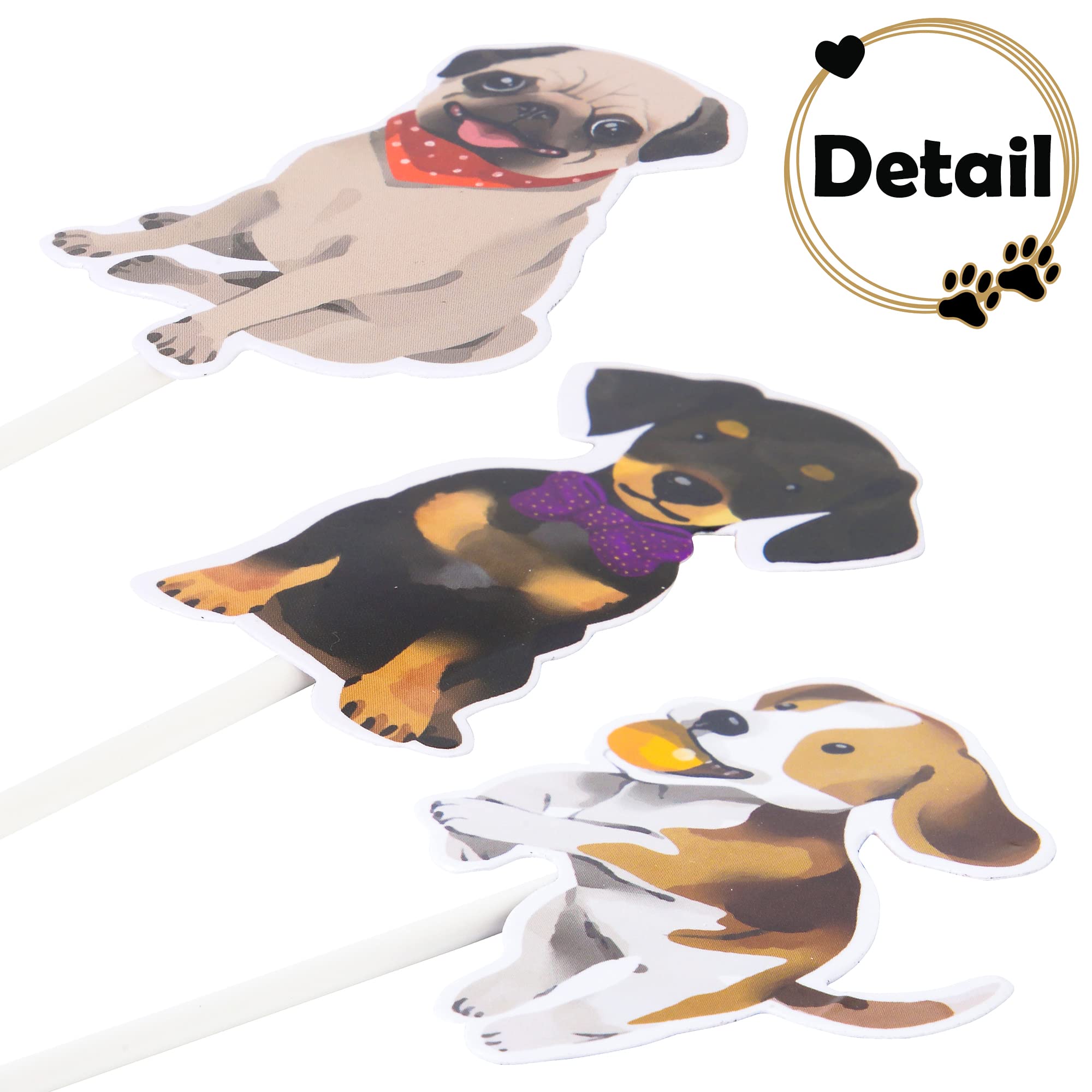 36pcs Dog Cupcake Toppers - 18 Styles Puppy Birthday Cake Decorations for Dog Party, Baby Shower & Pet Celebration Supplies | Perfect for Dog-Themed Parties, Cakes & Cupcakes