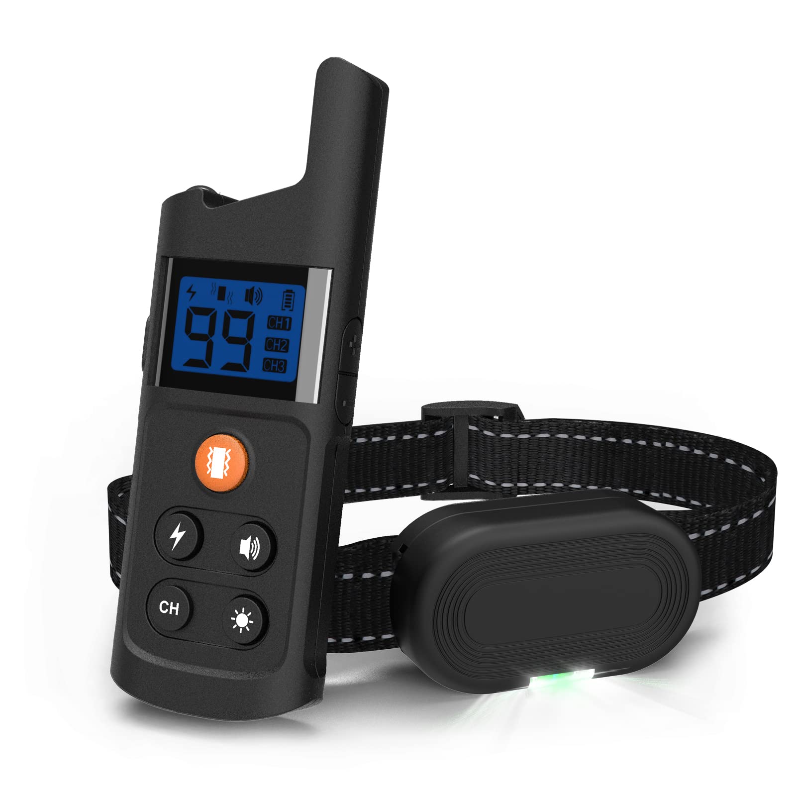 USCAMEL Rechargeable Dog Training Collar with Remote - 984 FT Range, 3 Modes (Shock, Vibration, Beep) | Waterproof Electric Correction Collar for Small, Medium & Large Dogs | Security Lock & LED Lights | Perfect for Obedience Training, Behavior Correction & Outdoor Activities