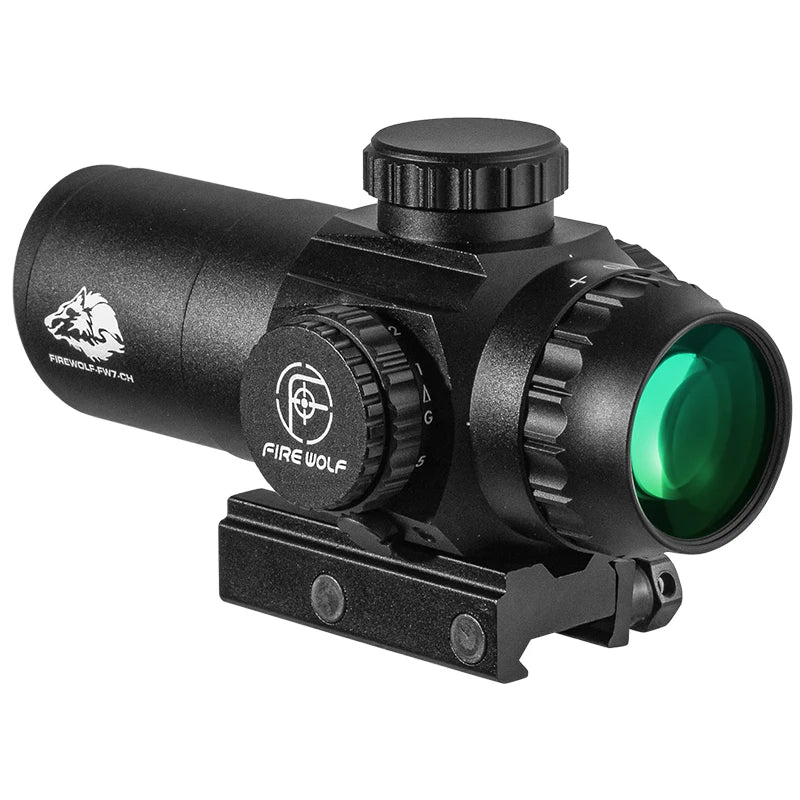 FIRE WOLF 3X30 Prism Scope - Compact Hunting Rifle Scope with 1/2 MOA Adjustment, Waterproof & Shockproof (1000G) - Ideal for Tactical Shooting, Hunting, and Outdoor Adventures