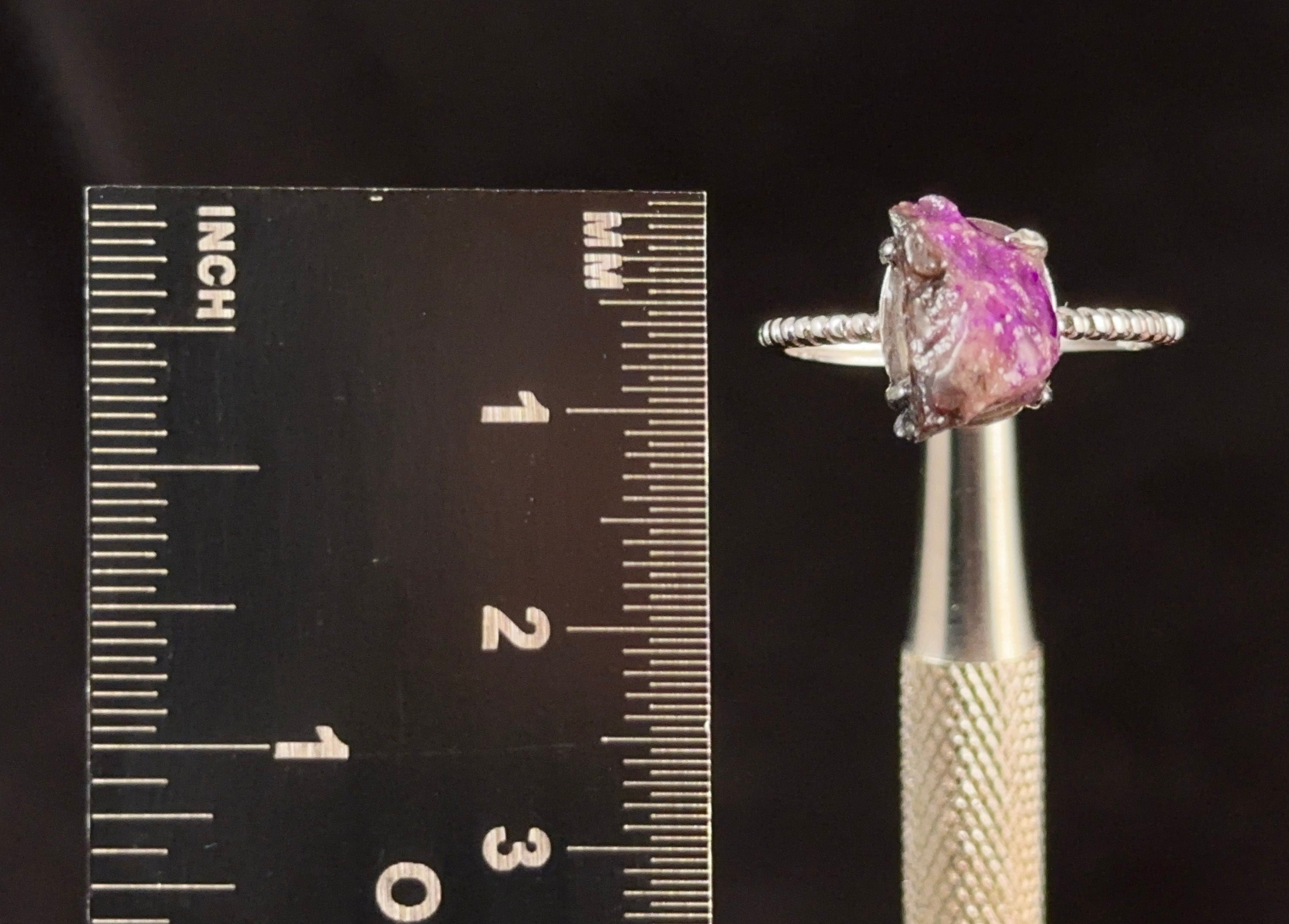 Raw AA SUGILITE Crystal Ring - Adjustable Sterling Silver Ring for Women, Boho Jewelry, Cocktail Party Ring | Perfect for Gift, Wedding, Anniversary & Everyday Wear