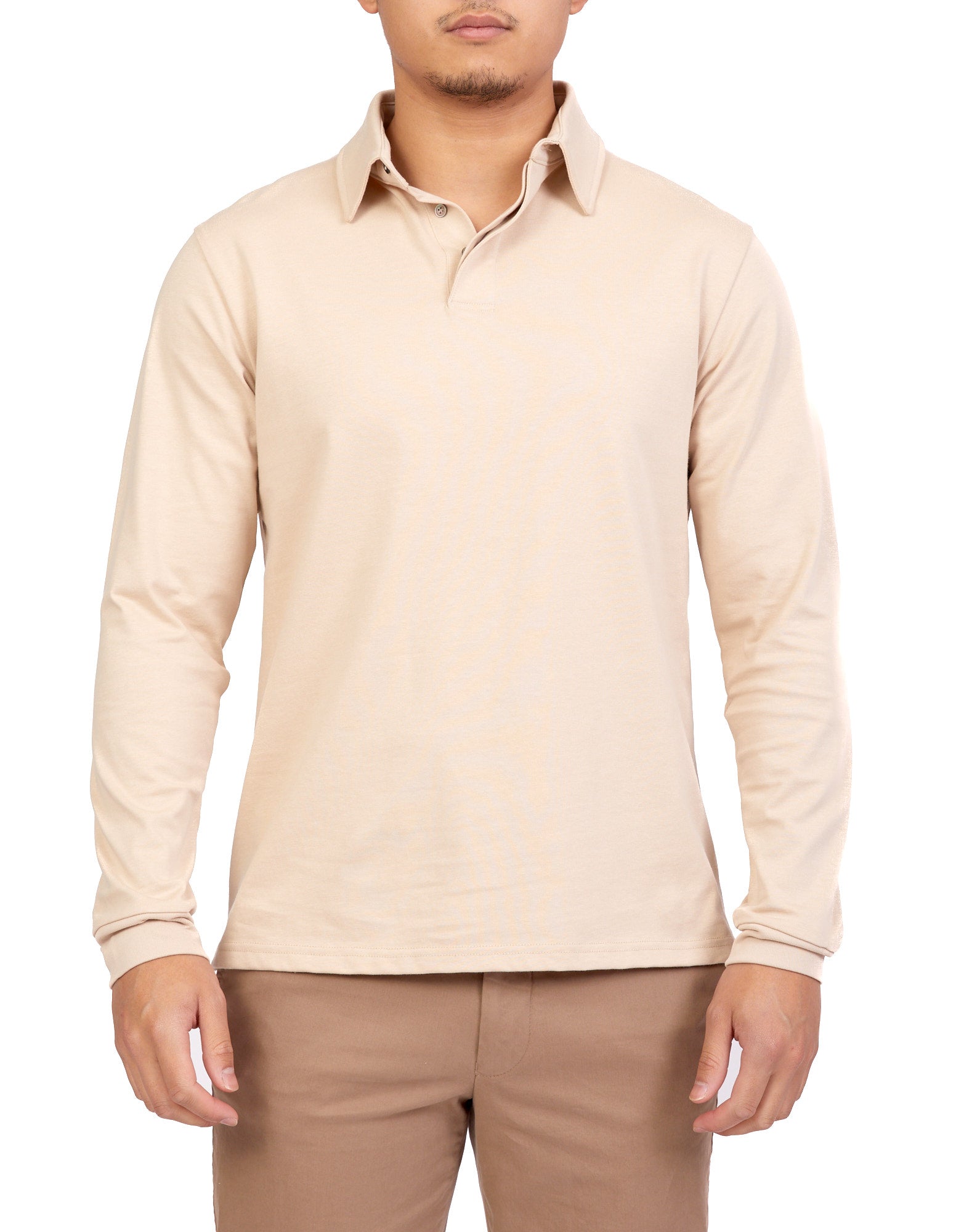 Bucks Casual Doug Rugby Shirt in Beige - Comfortable & Stylish Men's Rugby Top for Casual Wear & Outdoor Activities