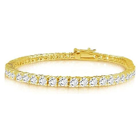 14K Gold Plated Diamond CZ Tennis Bracelet for Women - Elegant Cubic Zirconia Tennis Bracelet for Parties, Weddings & Special Occasions