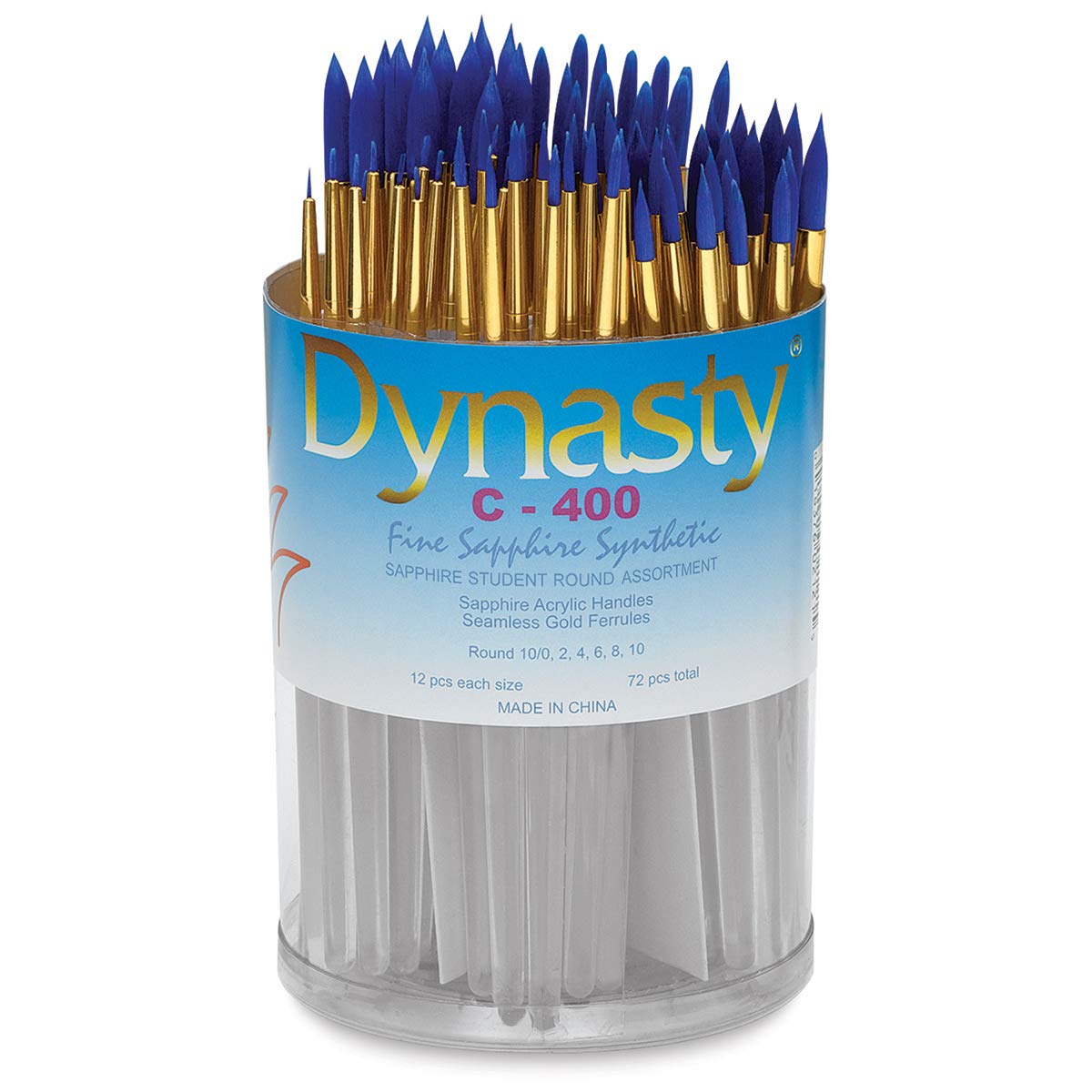 Dynasty Fine Sapphire Synthetic Makeup Brush Set - 72 Piece Round Brush Collection for Professional & Everyday Makeup Application