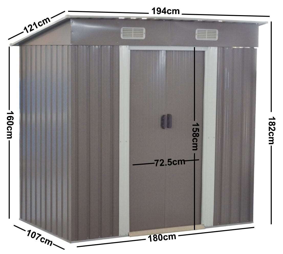 1.94x1.21x1.82M Heavy-Duty Garden Shed Tool Storage Organizer - BM667 Model for Outdoor Equipment, Lawn Mower & Gardening Tools Storage