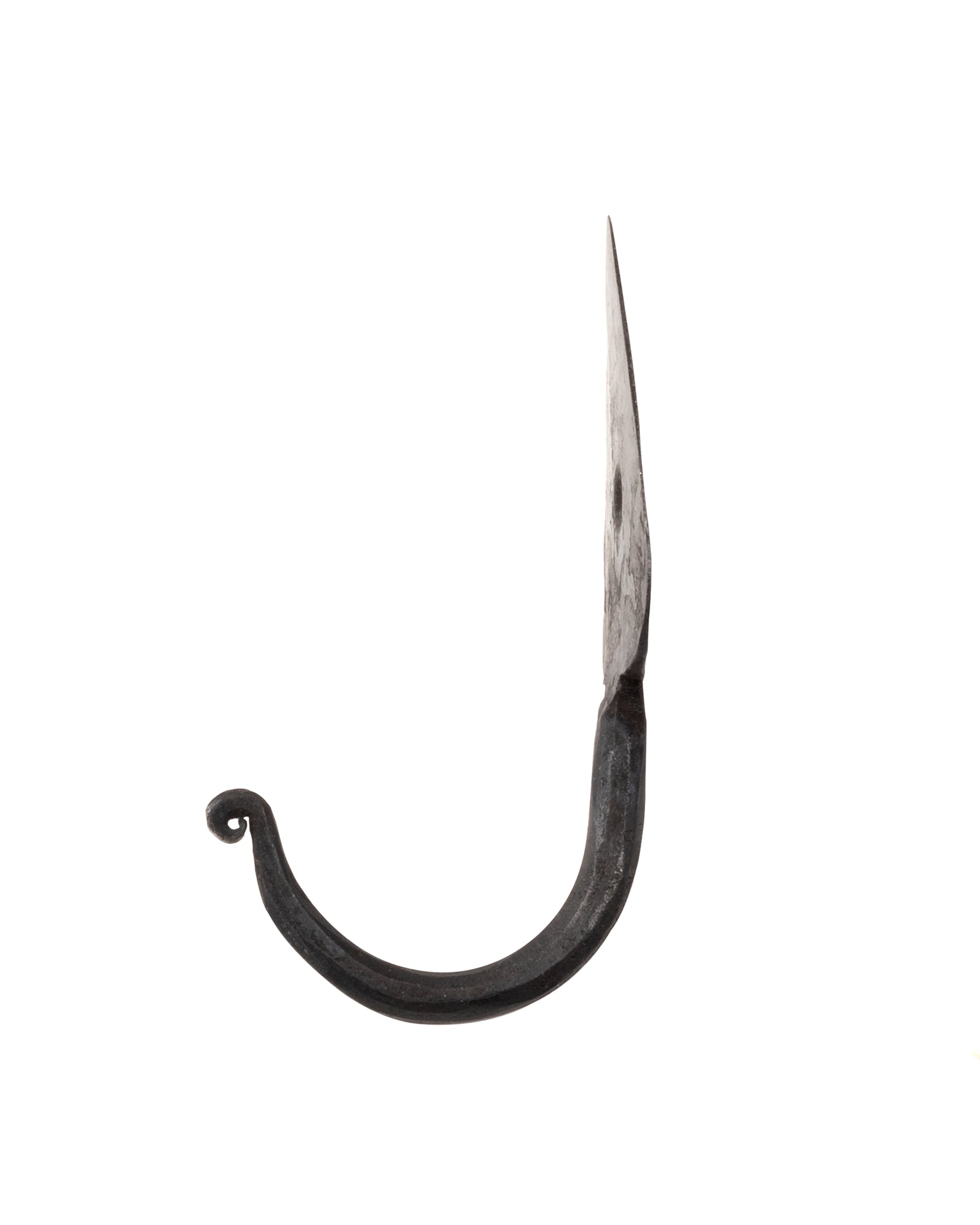 Handmade Black Wrought Iron Hook - Durable & Stylish for Home, Garden, and DIY Projects