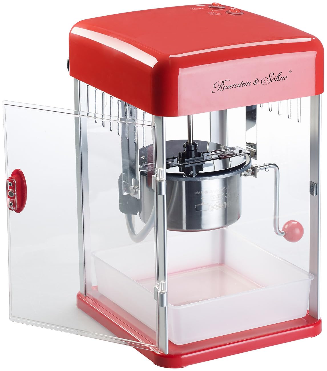 Rosenstein & Söhne Popcorn Maker Machine - 8oz Capacity, Hot Air Popper for Healthy Snacks, Perfect for Movie Nights, Home Theater, and Family Gatherings