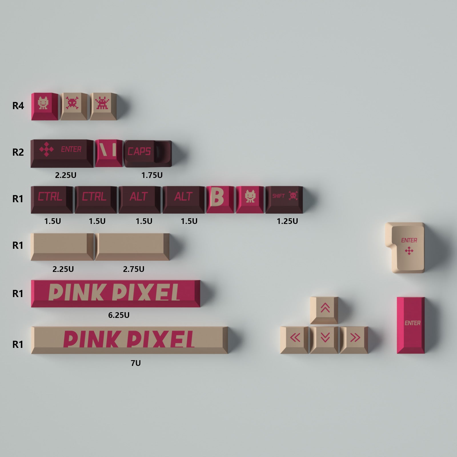 Large Font PBT Mechanical Keyboard Keycaps Set - Cherry Profile Height, Dye-Sublimation for Durability | Perfect for Gaming, Typing & Office Work