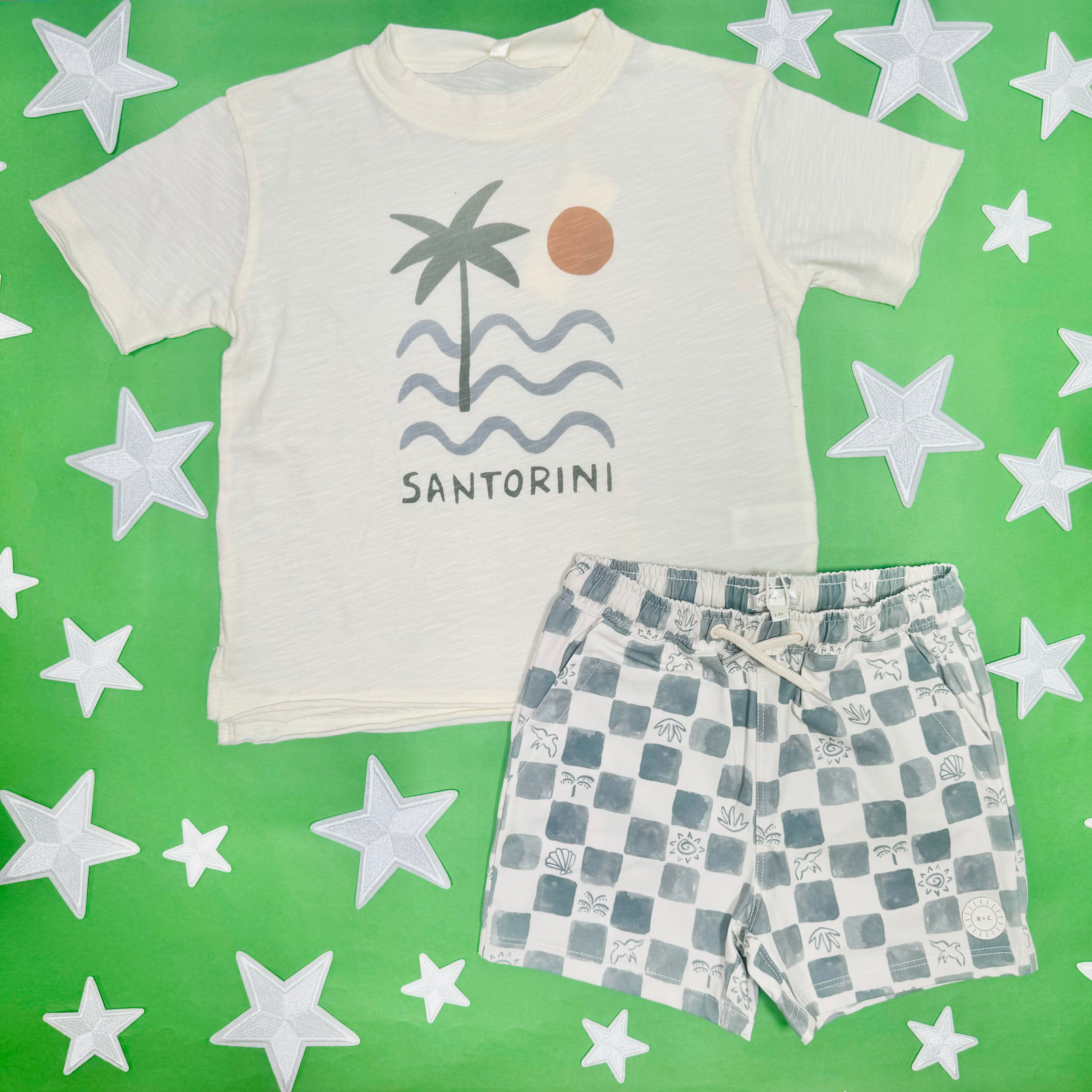 Santorini T-Shirt for Men & Women - Comfortable Cotton Casual Tee for Travel, Vacation & Everyday Wear