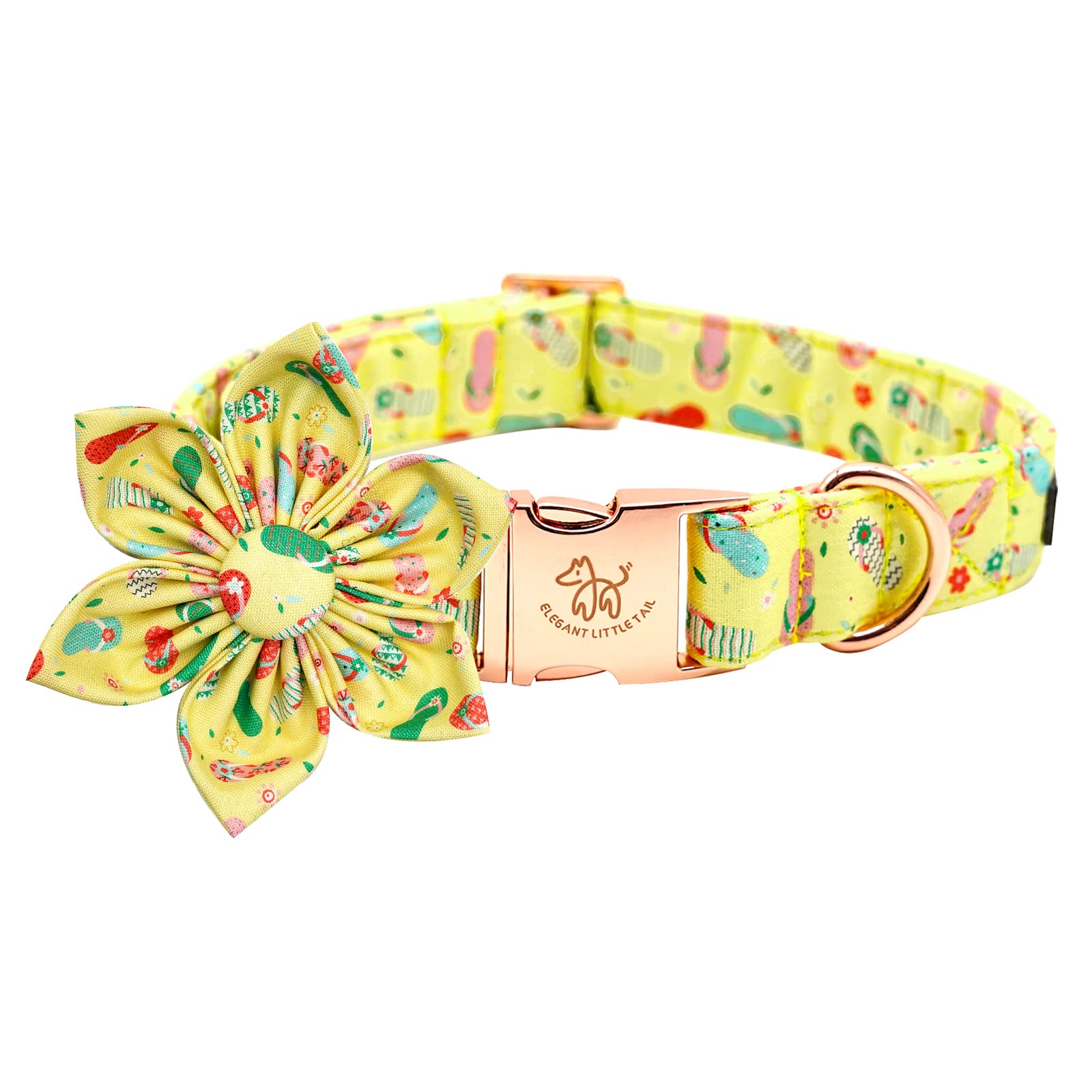 Elegant Floral Dog Collar with Detachable Flower - Adjustable Pet Collar for Small, Medium & Large Dogs - Perfect for Summer, Walks & Special Occasions