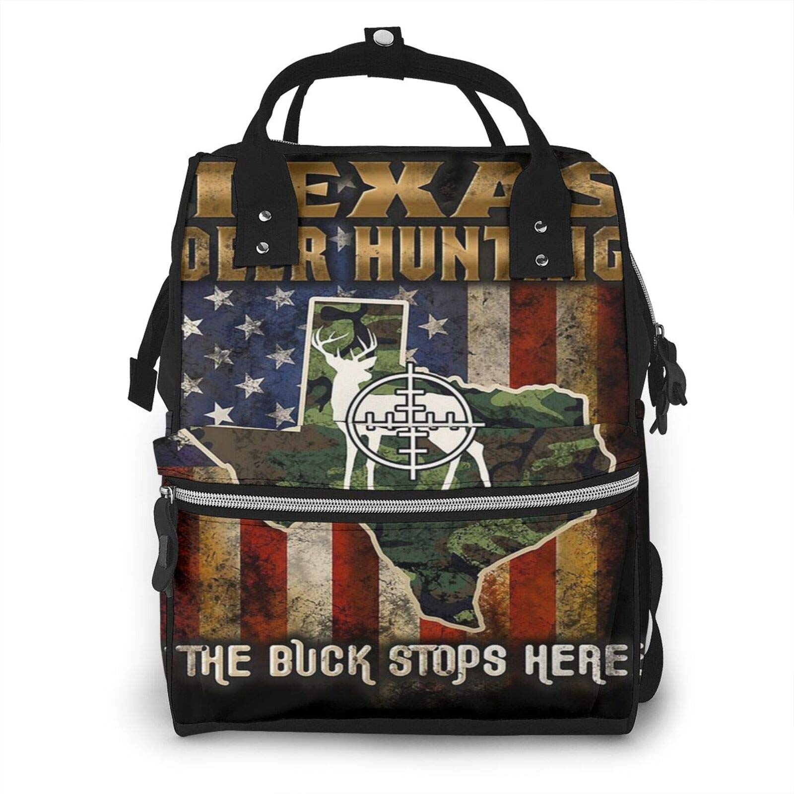Texas Deer Hunting Camouflage Diaper Backpack - Large Capacity Waterproof Maternity Bag for Moms, Multifunctional Baby Travel Backpack for Outdoor Adventures, Camping & Daily Use