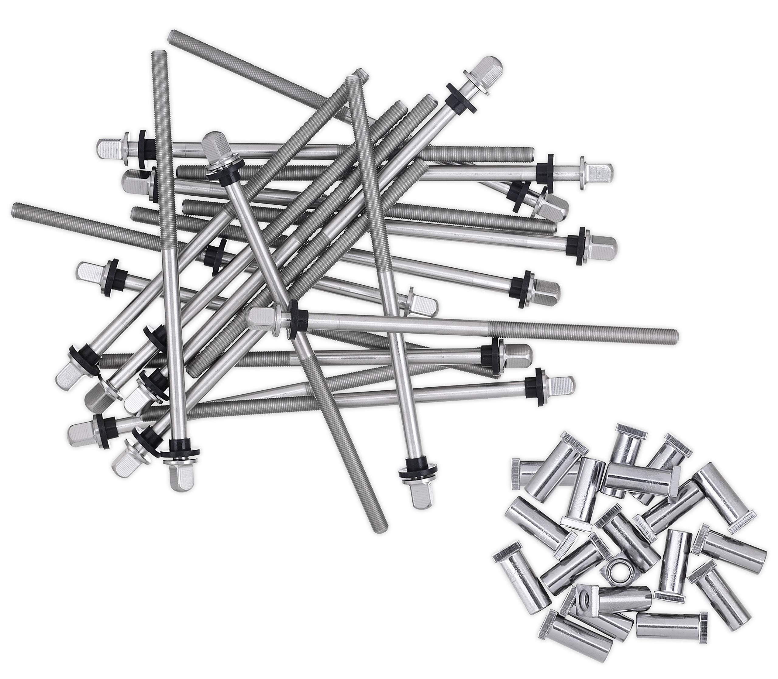 DW True Pitch Bass Drum Tension Rods - 20 Pack | Premium Drum Hardware for Professional Drummers | Perfect for Live Performances & Studio Recordings