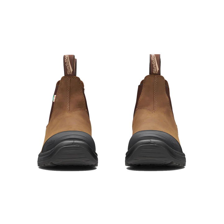Blundstone 169 Work & Safety Boots with Rubber Toe Cap in Saddle Brown - Durable & Comfortable for Construction, Warehouse & Outdoor Work