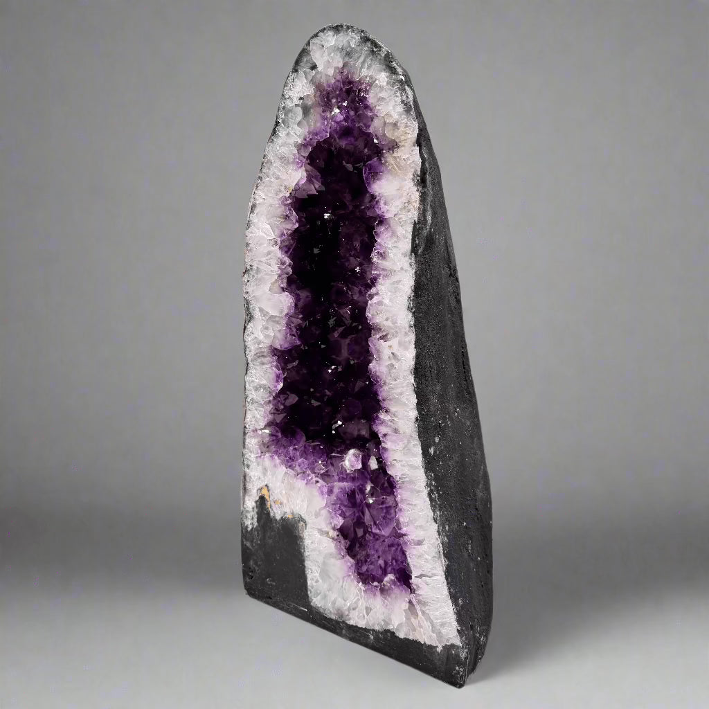Natural Amethyst Geode Cathedral from Brazil - 19 to 42 lbs Raw Crystal Cluster for Home Decor, Meditation & Healing | Spiritual Gift & Feng Shui Crystal