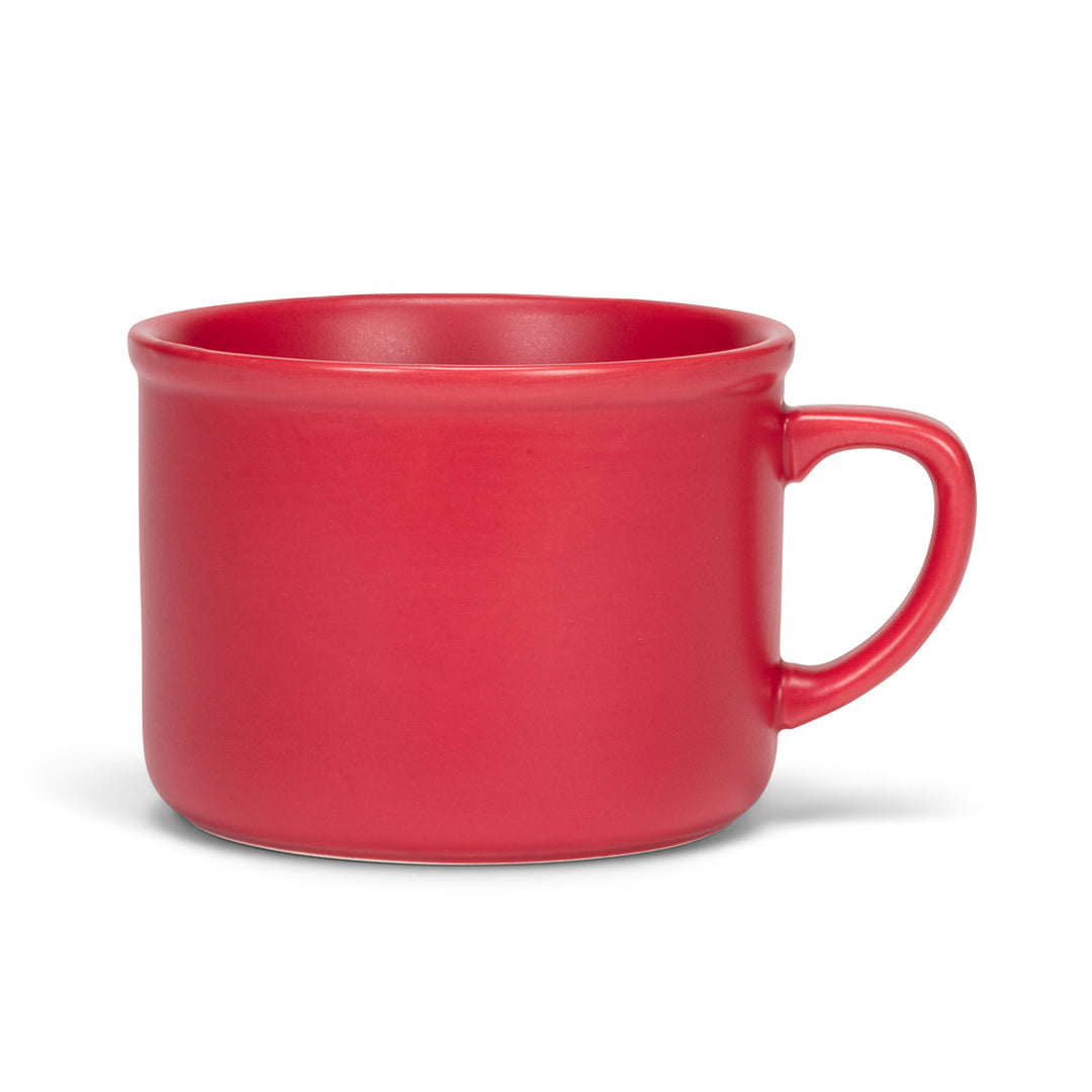 Premium Abbott Cappuccino Mug - Matte Red Ceramic Coffee Cup, 8oz - Perfect for Home, Office & Cafe Use