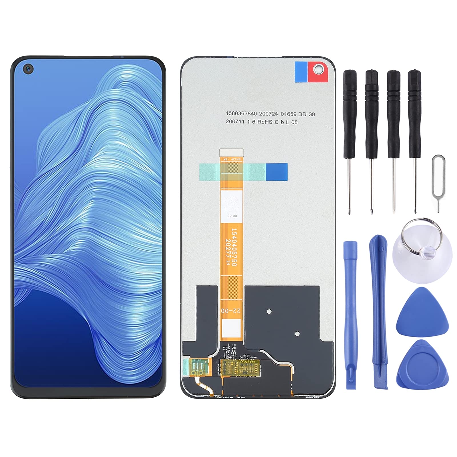 Original Replacement LCD Screen and Digitizer Full Assembly for Oppo Realme 7 5G RMX2111 - High Quality Phone Repair Parts for DIY Screen Replacement - Perfect for Cracked or Damaged Displays
