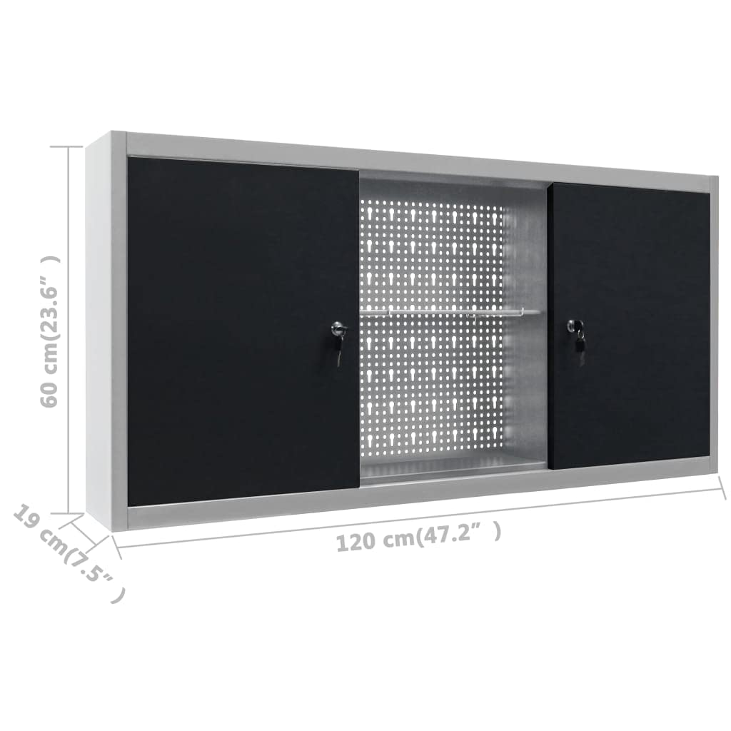 Wall Mounted Tool Cabinet - Industrial Metal Storage for Garage & Workshop