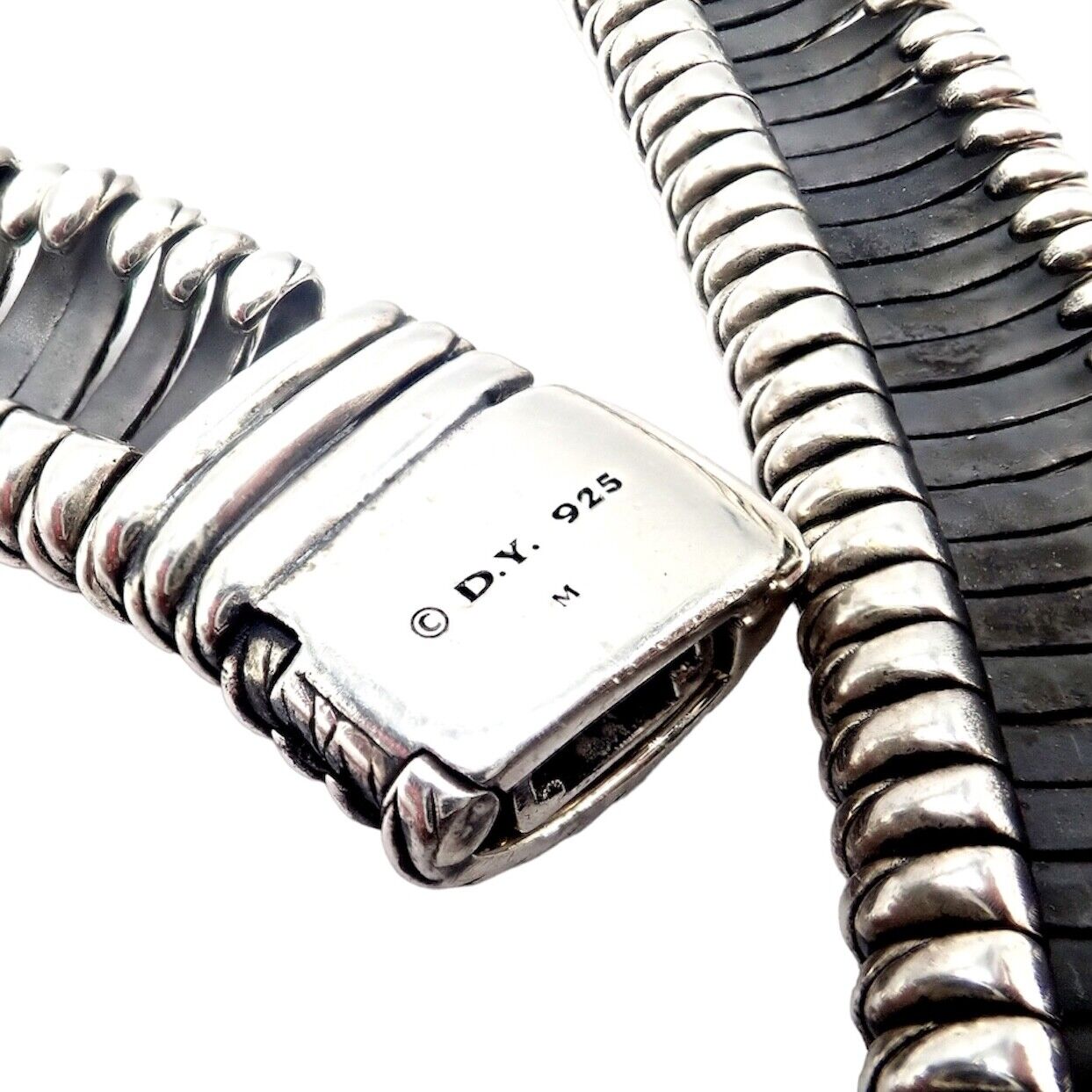 Authentic David Yurman Sterling Silver Tempo Black Spinel Large Collar Necklace for Women | Elegant Statement Jewelry for Evening Wear & Special Occasions