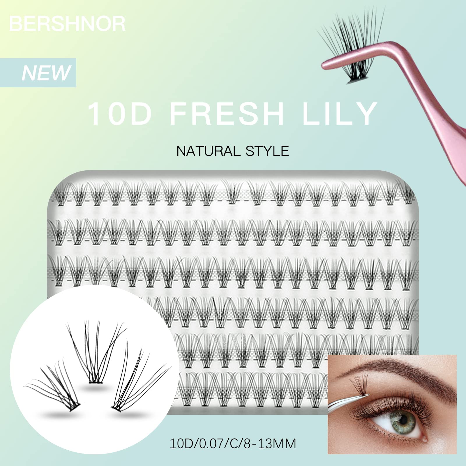 BlueSmurfs 10D DIY Cluster Eyelashes Multipack - 120 Pairs Natural Faux Mink False Lashes (8-13mm Mix, 0.07 C Curl) for Daily Wear, Party & Special Occasions