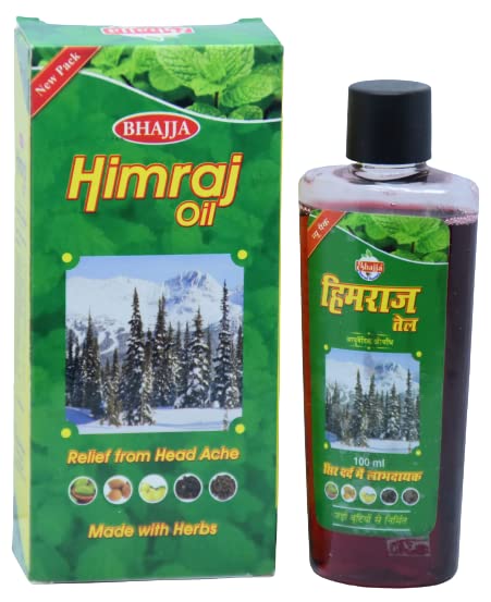 URJUWANI Bhajja Himraj Herbal Hair Oil - 100ml for Headache Relief & Scalp Care | Natural Ayurvedic Remedy for Stress & Relaxation | Perfect for Daily Hair Massage & Aromatherapy