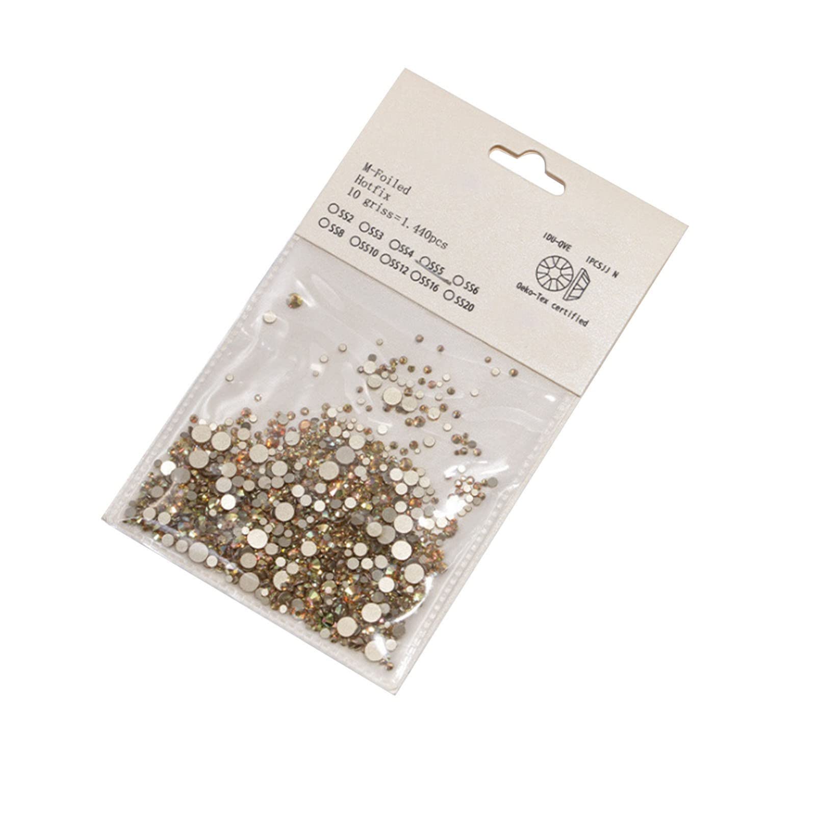 Premium DIY Nail Art Supplies - AB Flat Bottom Glass Diamonds & Sequins for Nail Jewelry, Crafting & Card Making | 500pcs Paper Bead Roller (Size C) | Perfect for Salon, Home Manicure & Gift Packaging