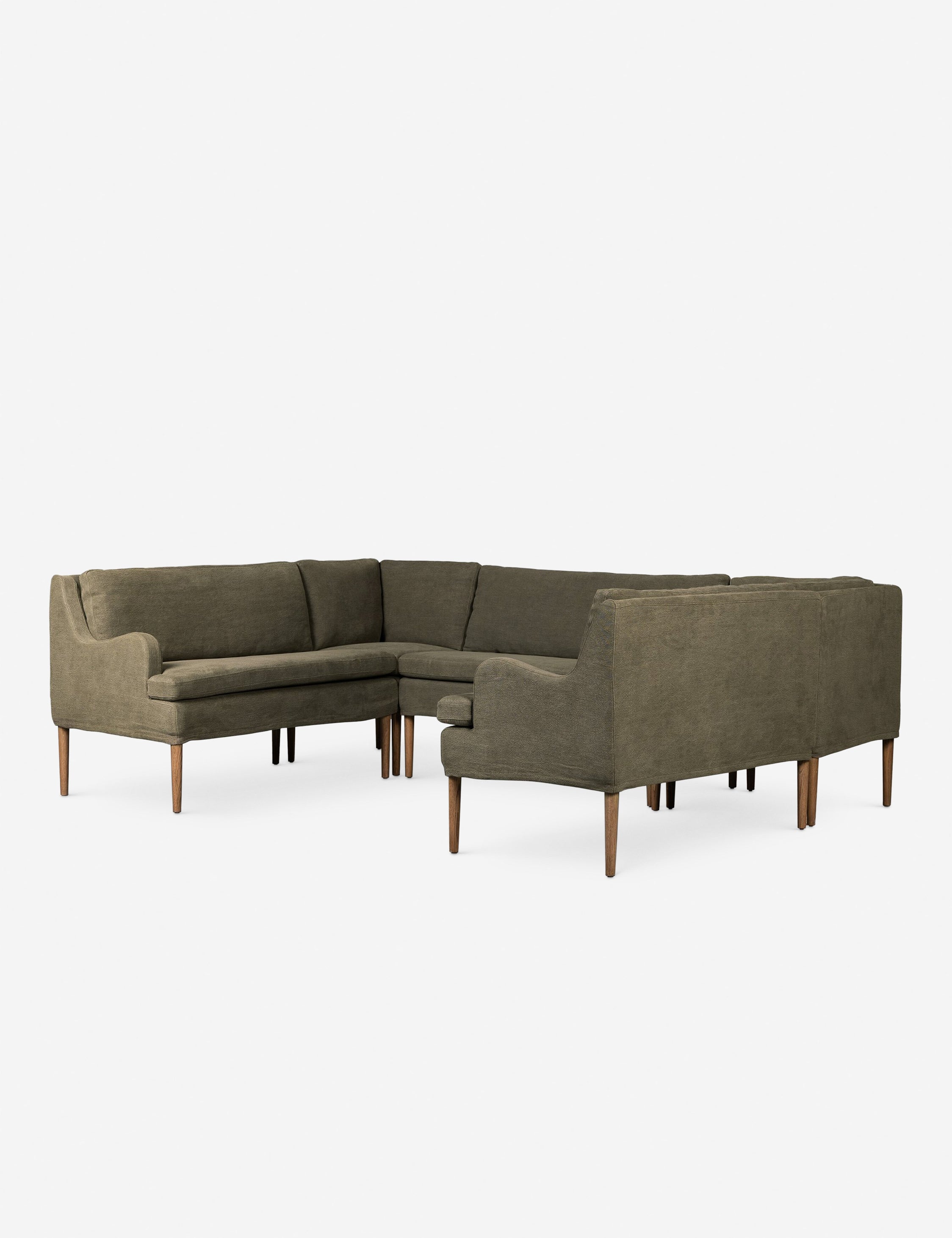 Aurelia U-Shaped Dining Banquette - Modern Upholstered Bench by Amber Lewis x Four Hands for Kitchen, Breakfast Nook, or Dining Room Seating