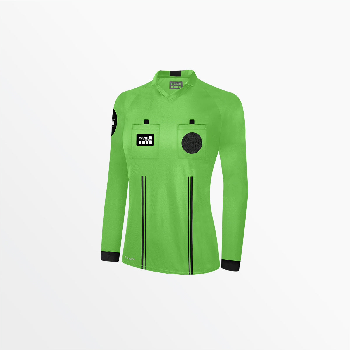 Women's Official Referee V-Neck Long Sleeve Jersey - Comfortable Sports Shirt for Soccer, Basketball & Volleyball Games