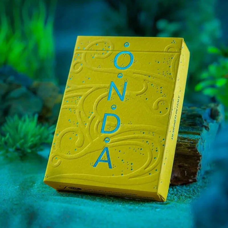 Premium Onda Playing Cards - Yellow Deck for Poker, Magic Tricks & Card Games | Durable & Stylish Design for Casino Nights, Parties & Family Fun