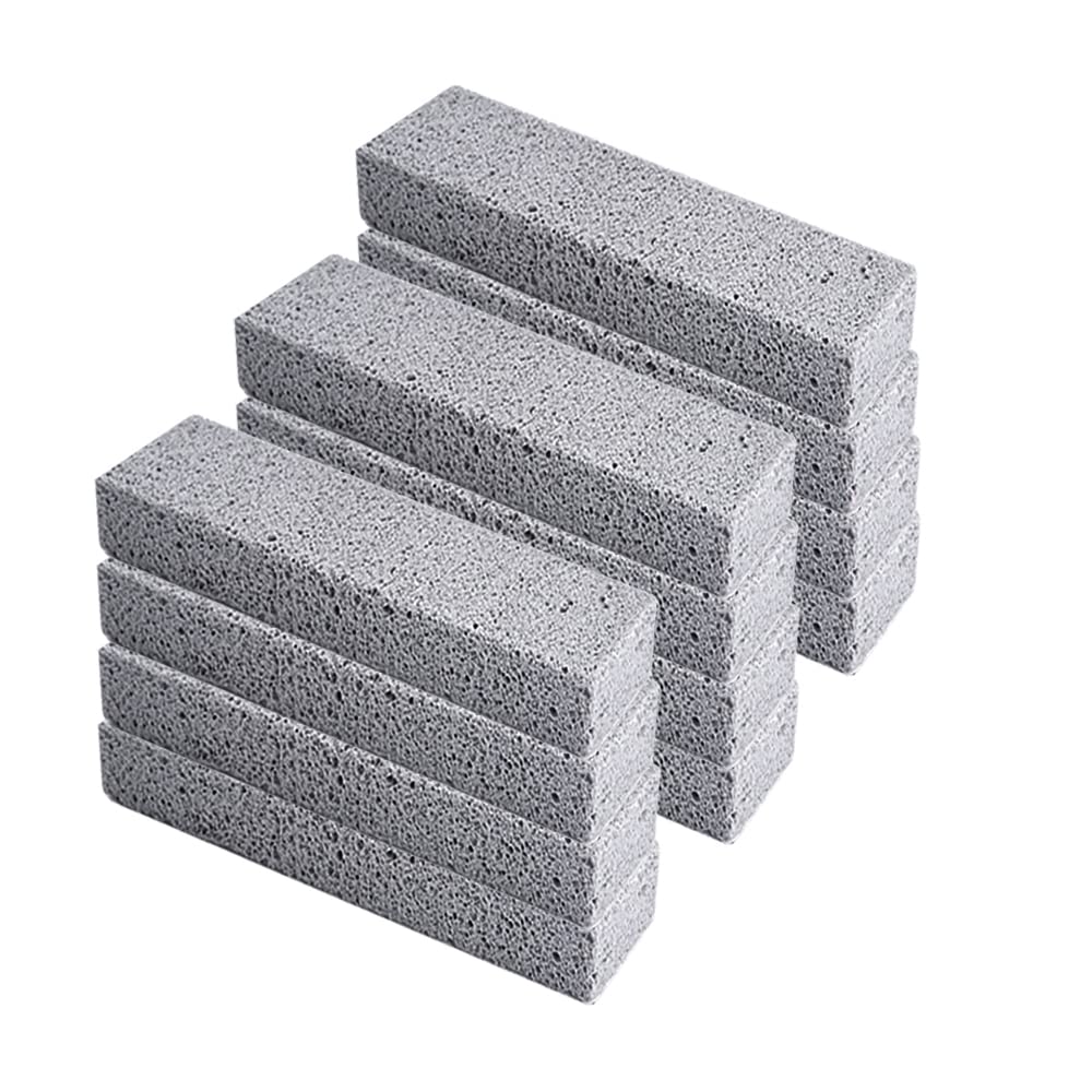 12 Pack Pumice Stone for Toilet Cleaning - Heavy Duty Pumice Stick Cleaner Removes Stubborn Toilet Bowl Rings, Hard Water Stains & Rust - Safe for Bathroom, Kitchen, Spa, Pool, Grill & Household Cleaning - Perfect for Deep Cleaning Toilets, Tubs, Sinks & Outdoor Surfaces