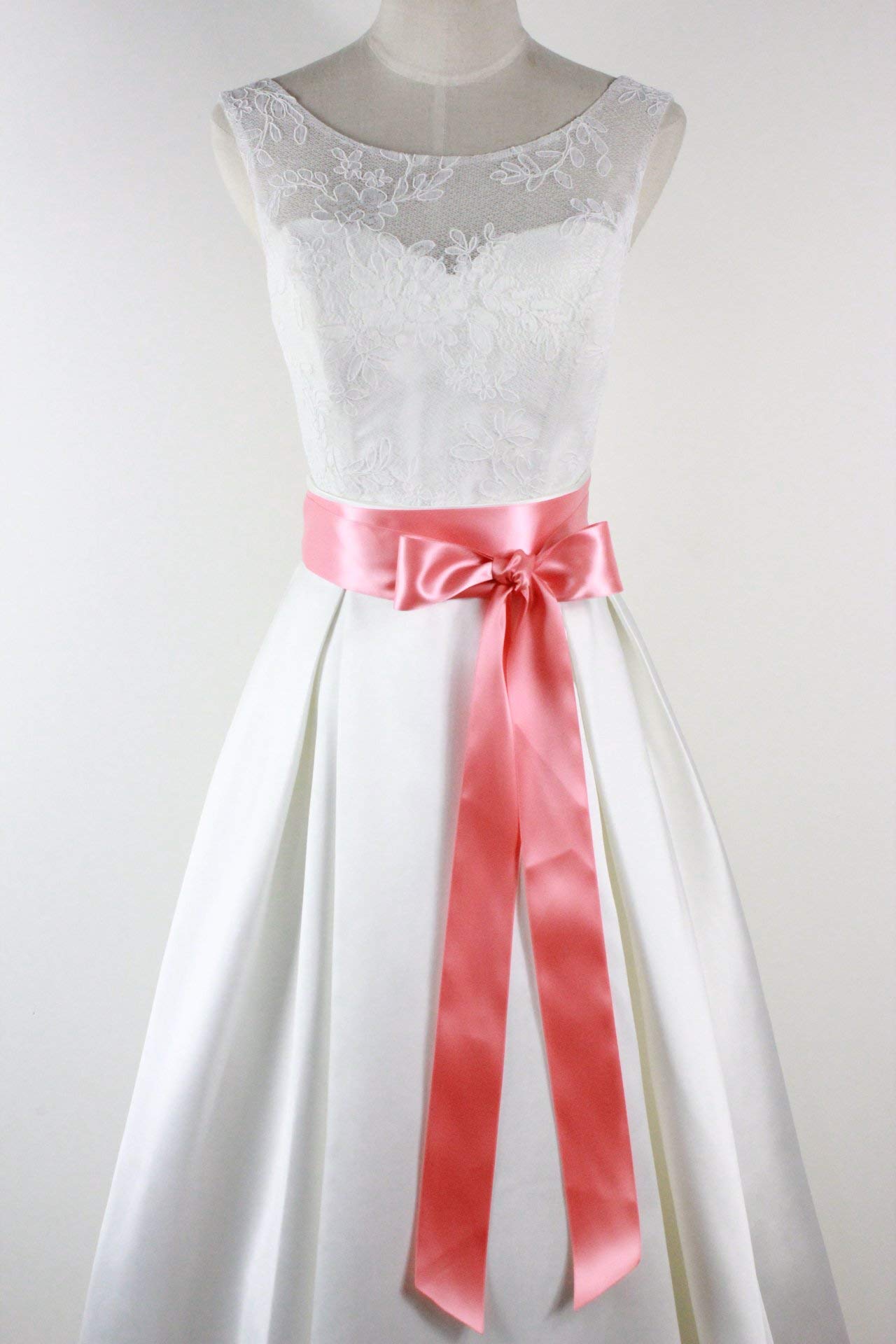 Leimandy 2 Inch Wide Satin Ribbon Sash - Elegant Waist Belt for Wedding Dresses, Bridal Gowns, Prom & Formal Events - Adjustable Waistband in 12 Classic Colors (Rose Gold, Ivory, Navy Blue etc.)