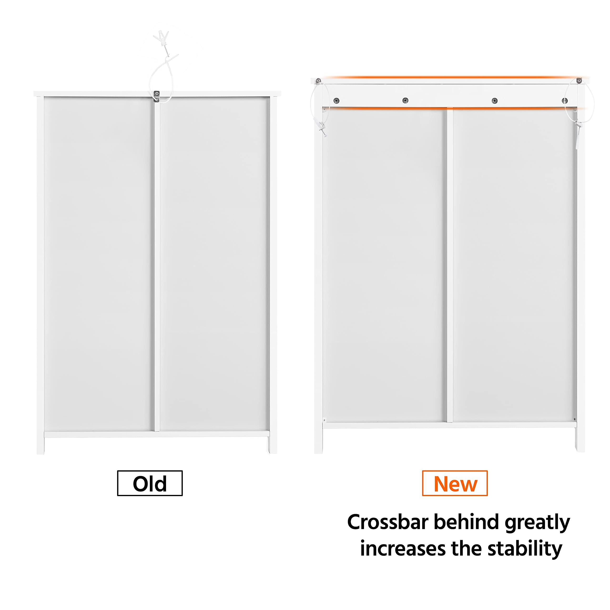 Topeakmart White Freestanding Bathroom Storage Cabinet with 4 Drawers & Door - Organize Living Room, Hallway, or Bedroom - Space-Saving Floor Cabinet for Towels, Toiletries & Home Essentials